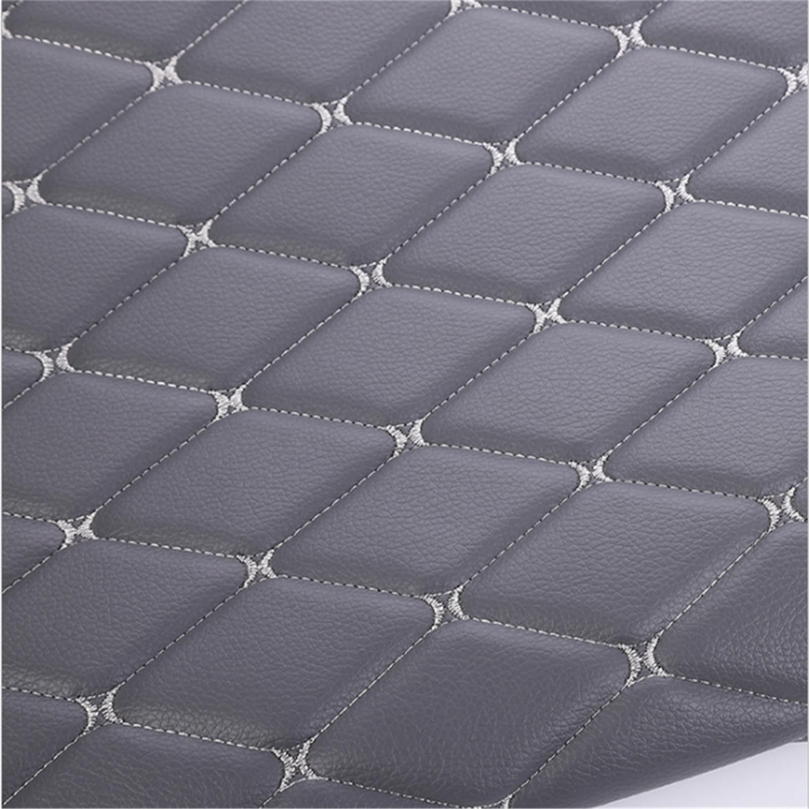 HIQIU 100 x 155 x 0.6 cm Faux Leather Fabric Embroidered Sponge Quilted Decorative Fabric Upholstery Fabric Quilted Laminated for Sofa Furniture Car Seat Interior DIY Material Decor (Grey)