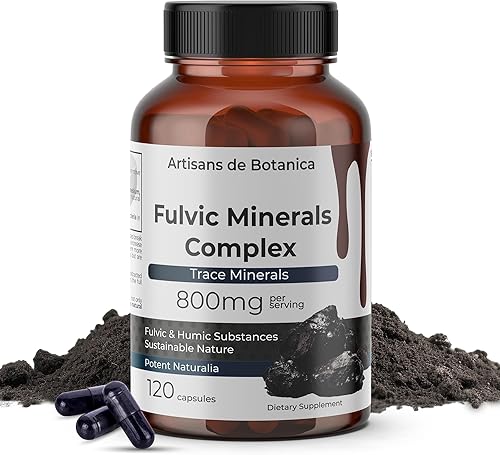 Ácido fúlvico ultra puro y minerales traza 120 cápsulas blandas  Apoya la salud celular y absorción de nutrientes con magnesio, potasio, calcio
