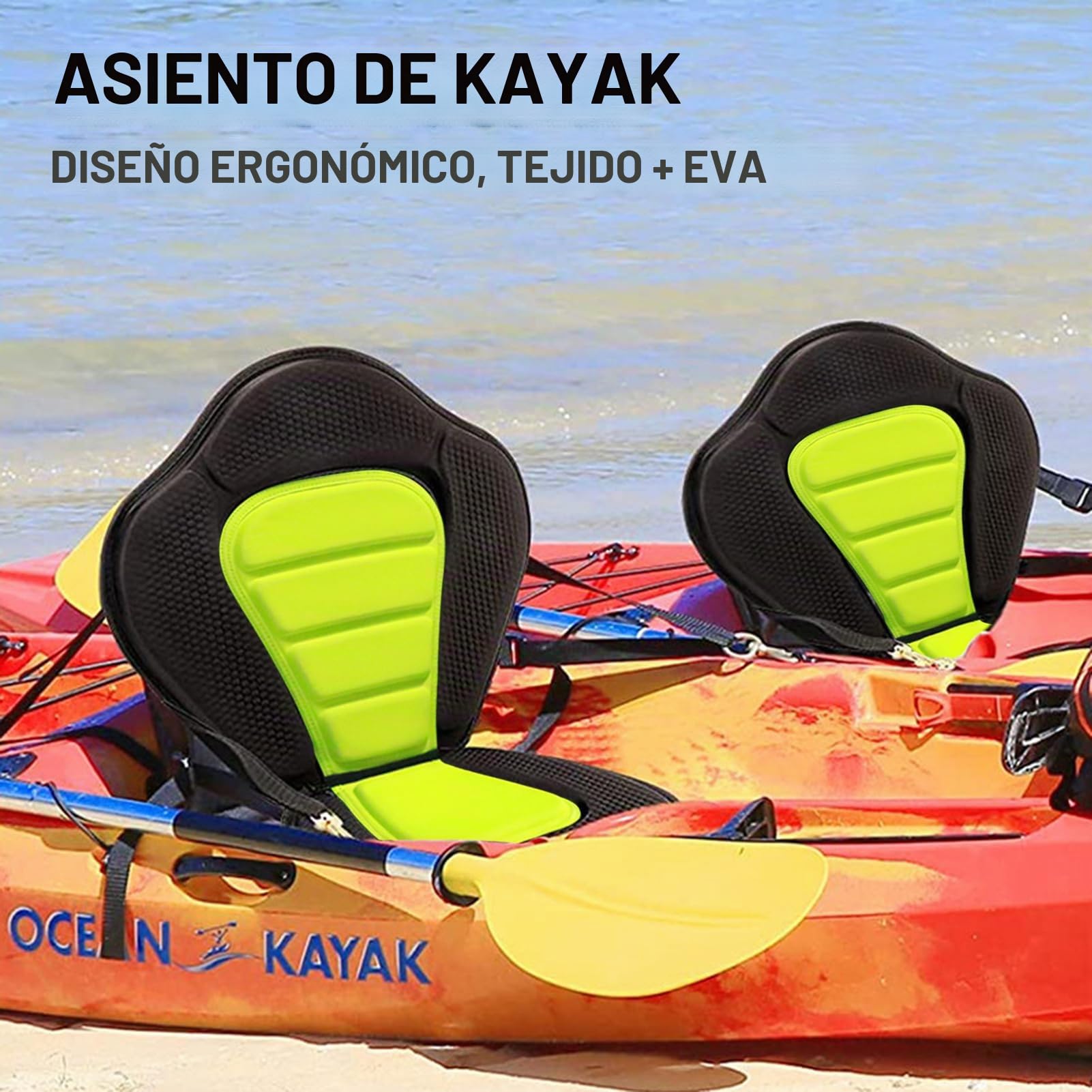 Tabla Paddle, Asiento Kayak para Tabla Stand Up Paddle Surf - Cojín EVA Portátil para Piragüismo, Kayak, Rafting A La Deriva, Deportes Acuáticos Al Aire Libre Y Recreación