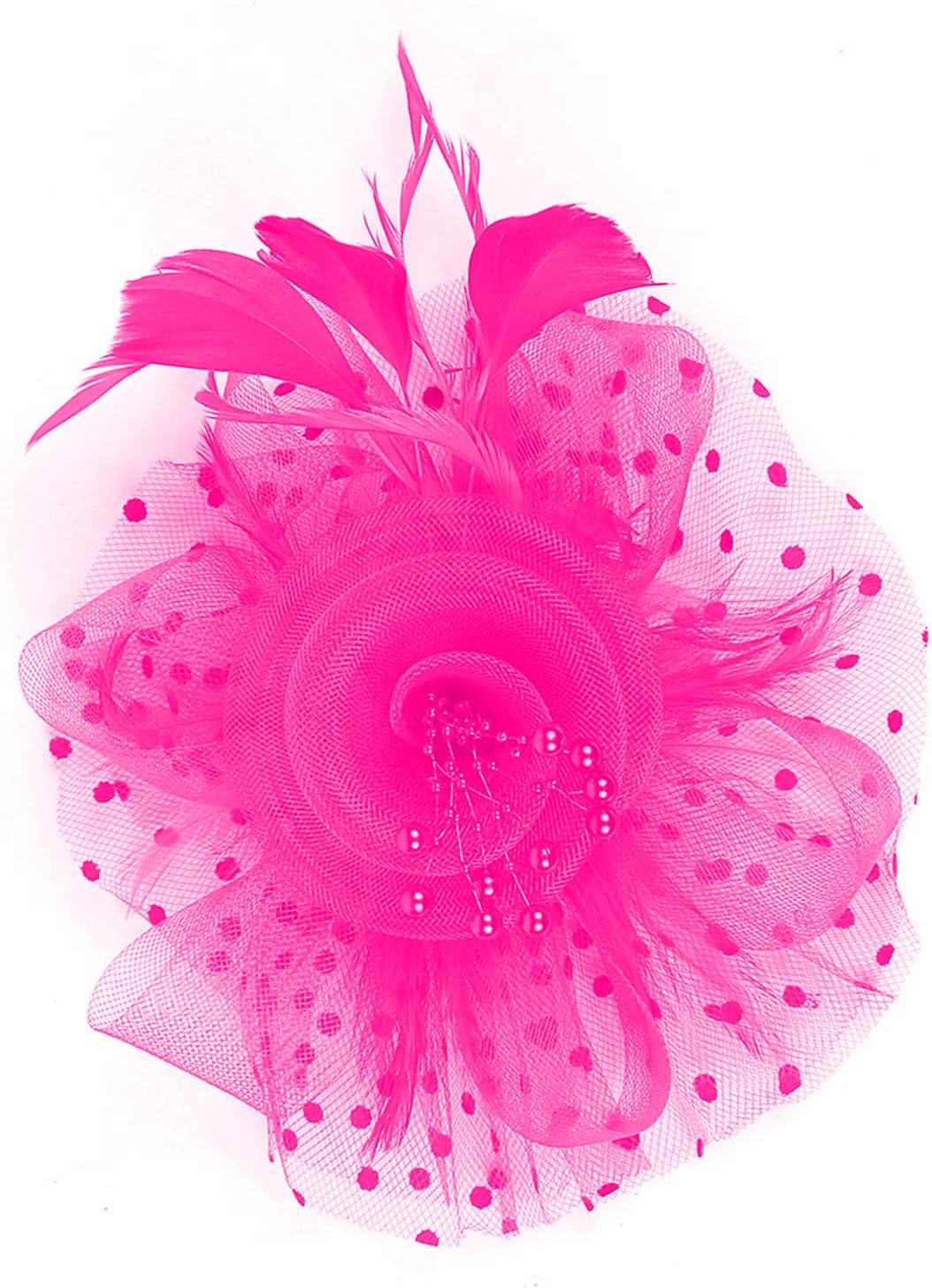 UTTPLL Fascinators for Women Tea Party Headband Kentucky Wedding Cocktail Flower Mesh Feathers Hair Clip Derby Hats - Image 5