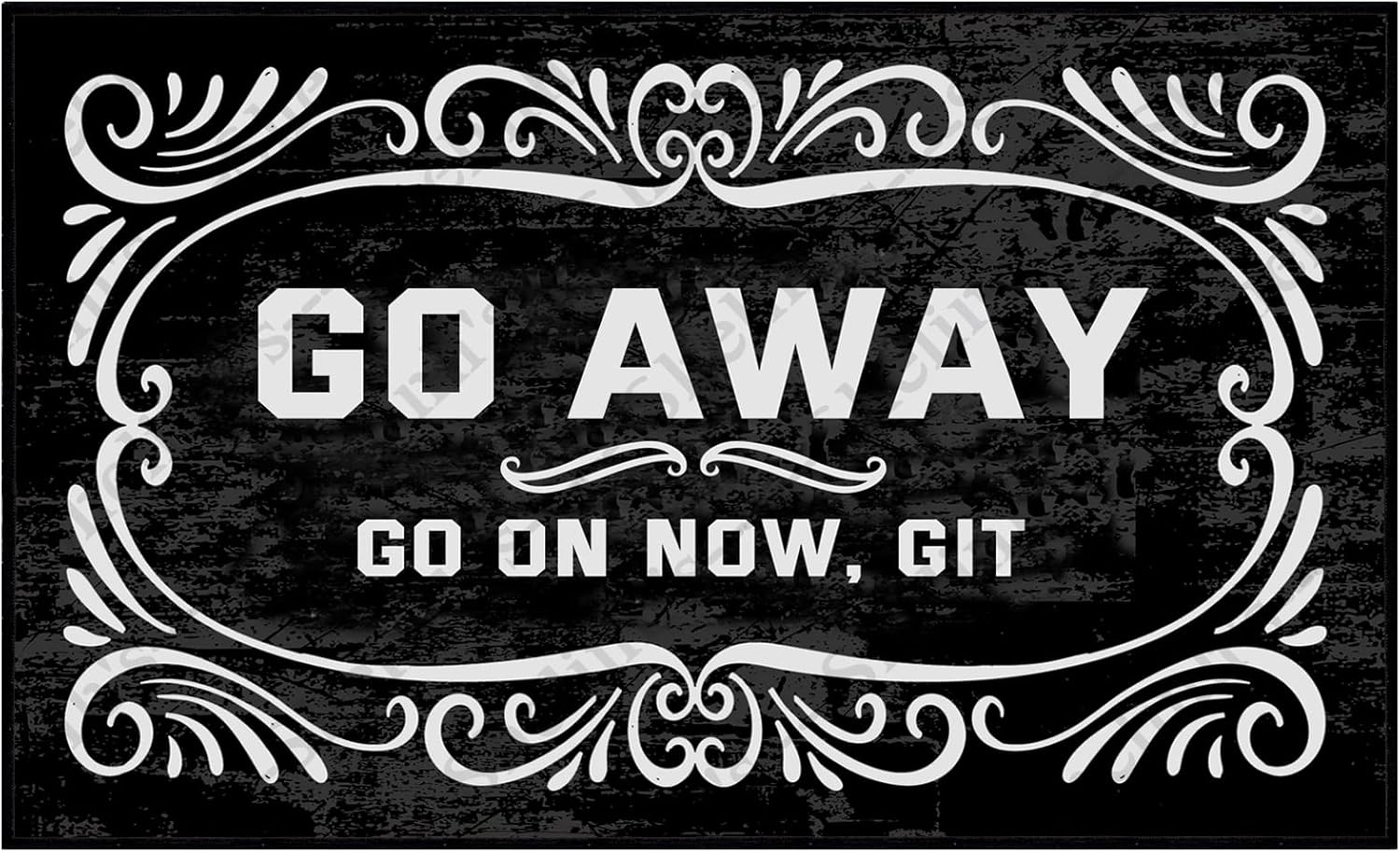 Go Away Go on Now Git Custom Doormats Funny Front Door Mat Cute Welcome Mat Non Slip Indoor 18x30 Inch
