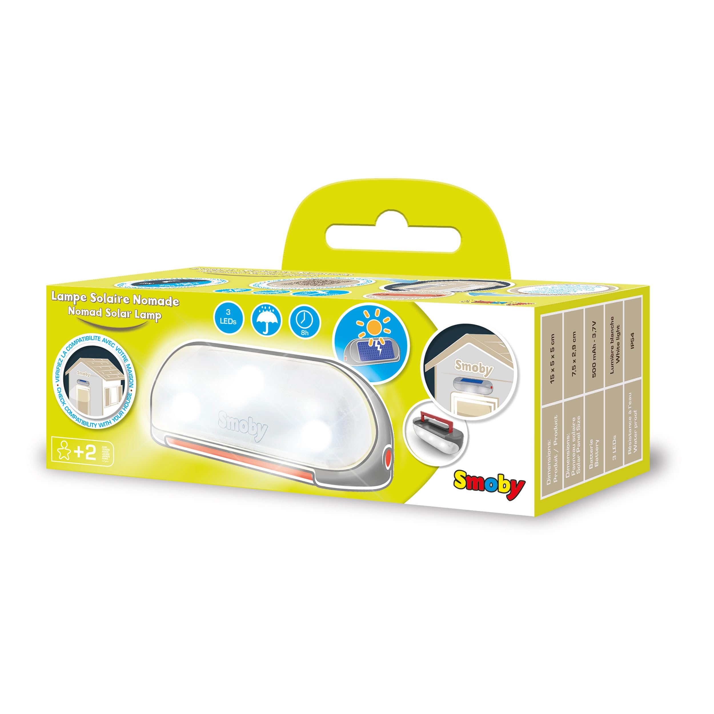 Smoby Lampada Solare Portatile, 2+ Anni, Plastica
