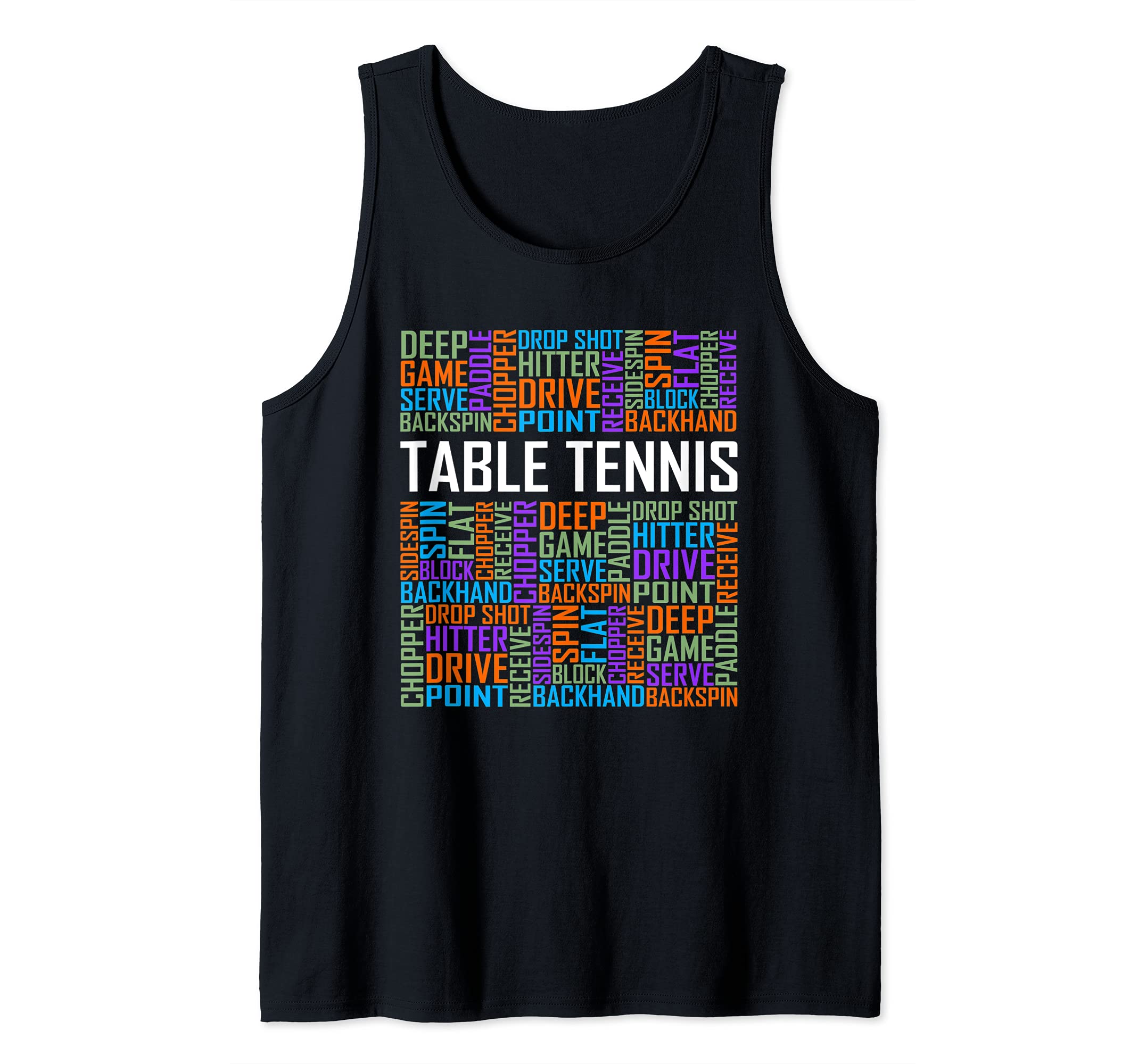 Table Tennis Words Lover Ping Pong Player Love Tank Top, Black