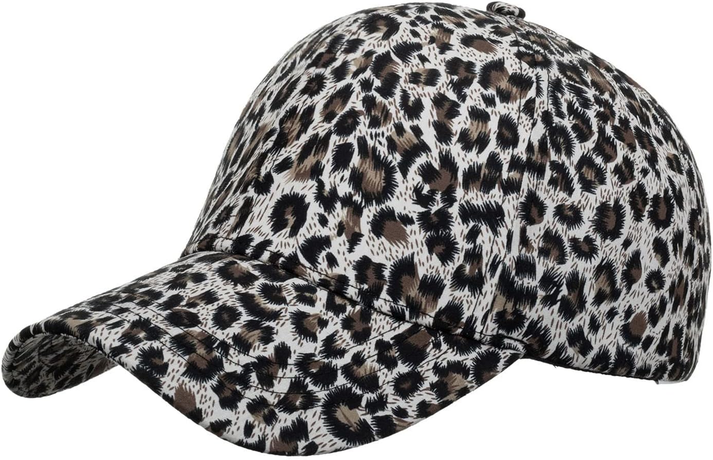 MUMEOMU Men Women Washed Distressed Cotton Baseball Cap Vintage Men Leopard Hip Fashion Cap Women Sun Hop Print Beach Hat Baseball Breathable Adjustable Hat Baseball Unisex Adjustable