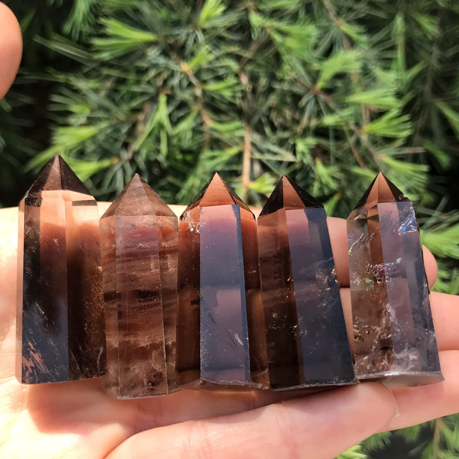 Amazon｜天然スモーキークォーツクリスタルポイントストーンクォーツ