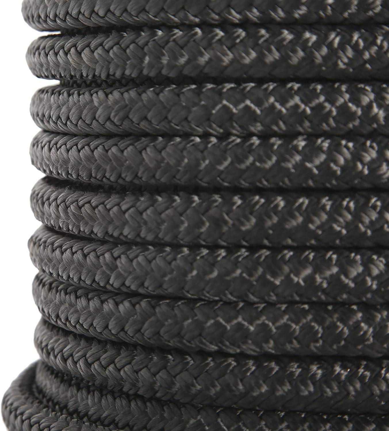 NovelBee 1/2 Inch X 50 Feet Double Braid Nylon Anchor Line with Stainless Steel Thimble and Plastic Chuck (Black) - Image 6