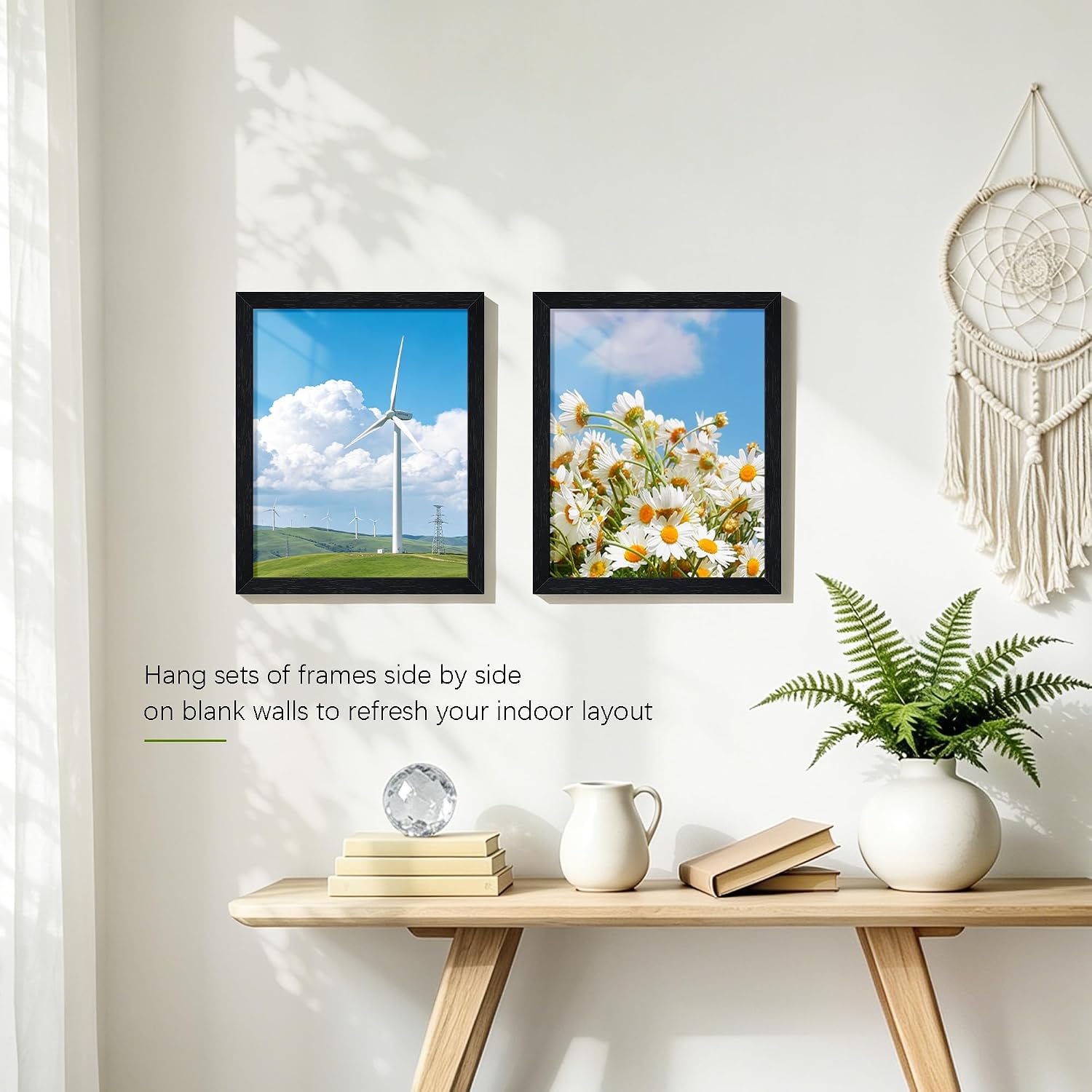 8x10 Picture Frame Set of 3, for Wall or Tabletop Display, Black