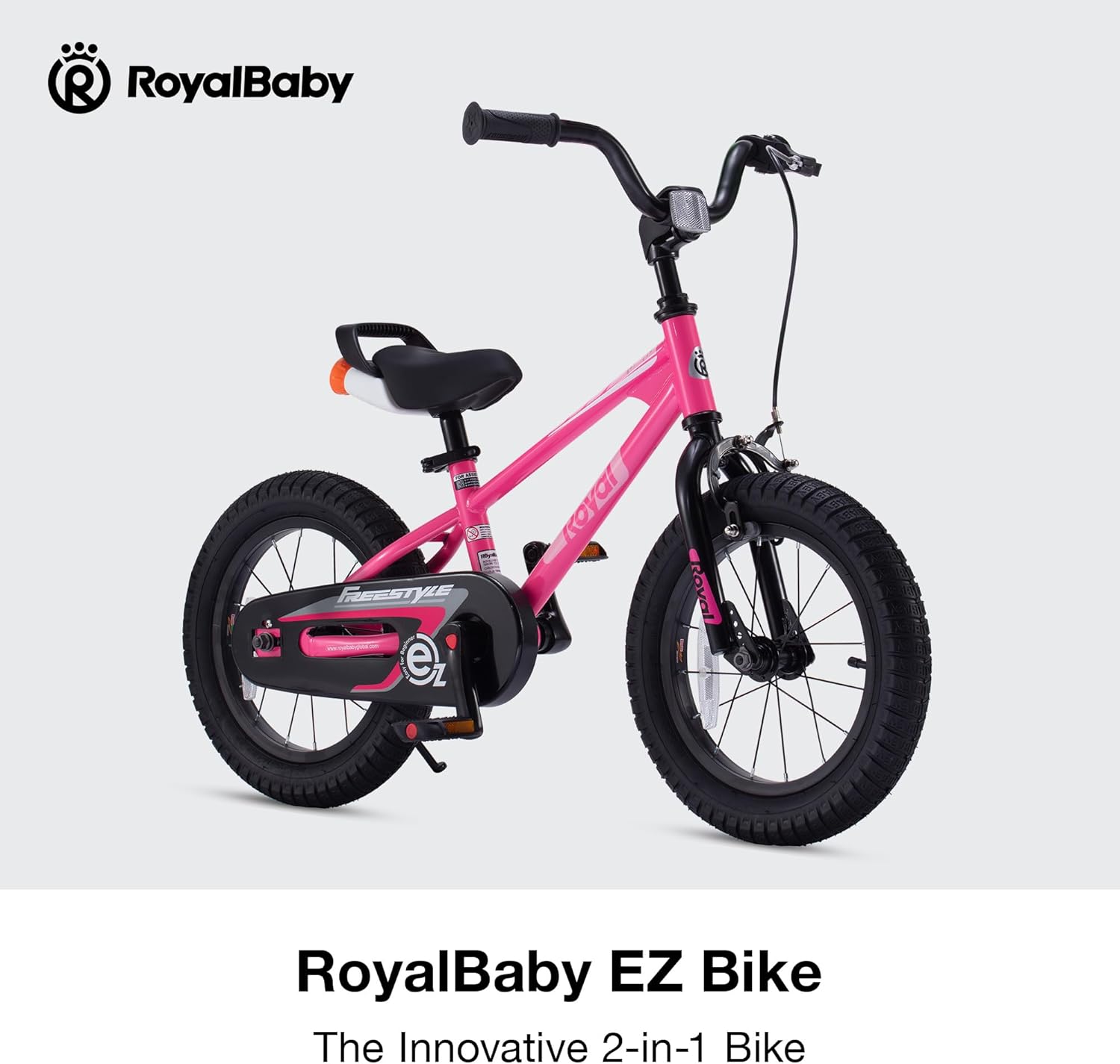 RoyalBaby EZ Kids Bike 12 14 16 18 20 Inch Balance Pedal 2-in-1 Training Bicycle Boys Girls Ages 3 to 12 Years Easy Learn for Beginners