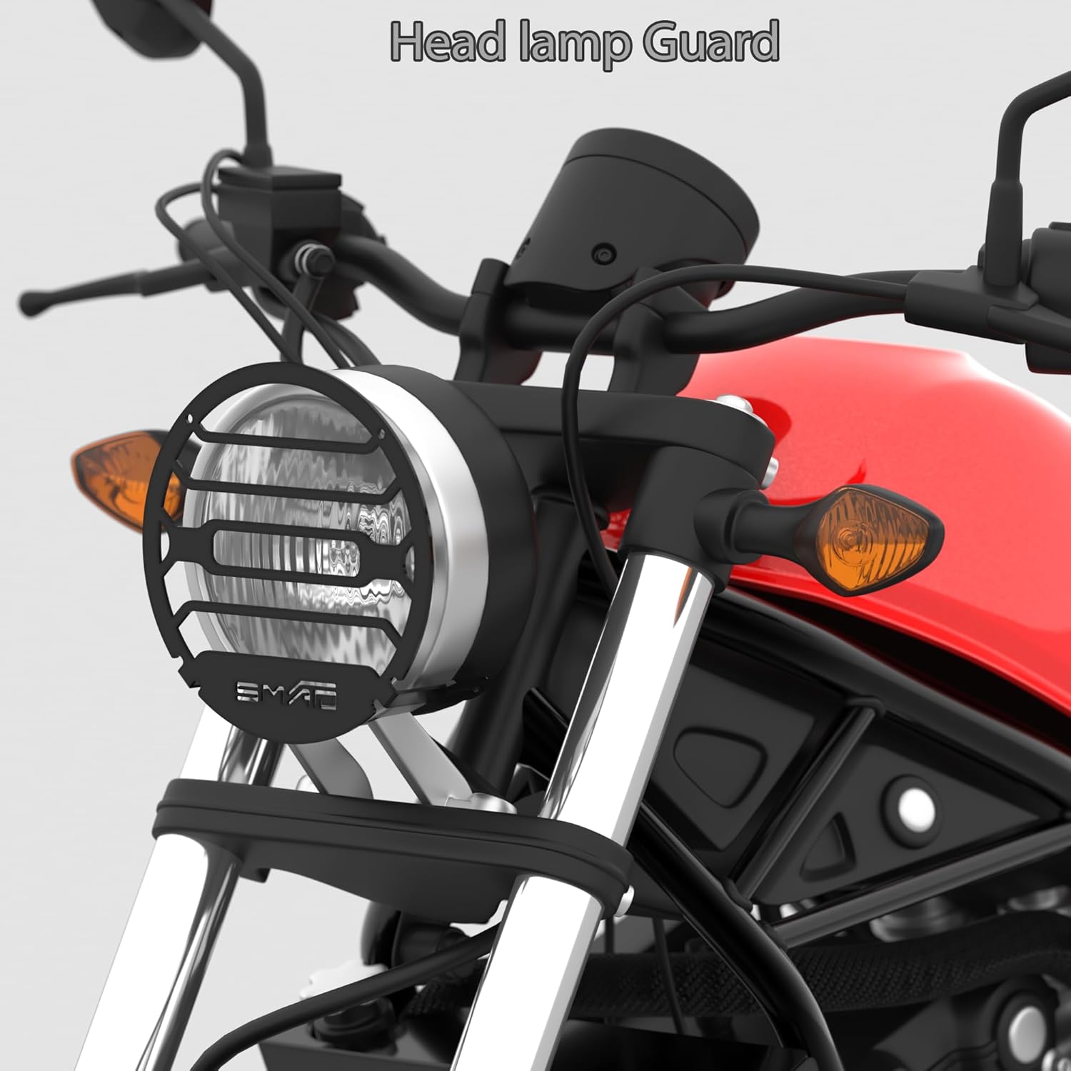 Set of Double Backrest with Extra Padding for the Rear Seat, Radiator Guard, and Headlamp Guard Compatible with CMX500 and CMX300