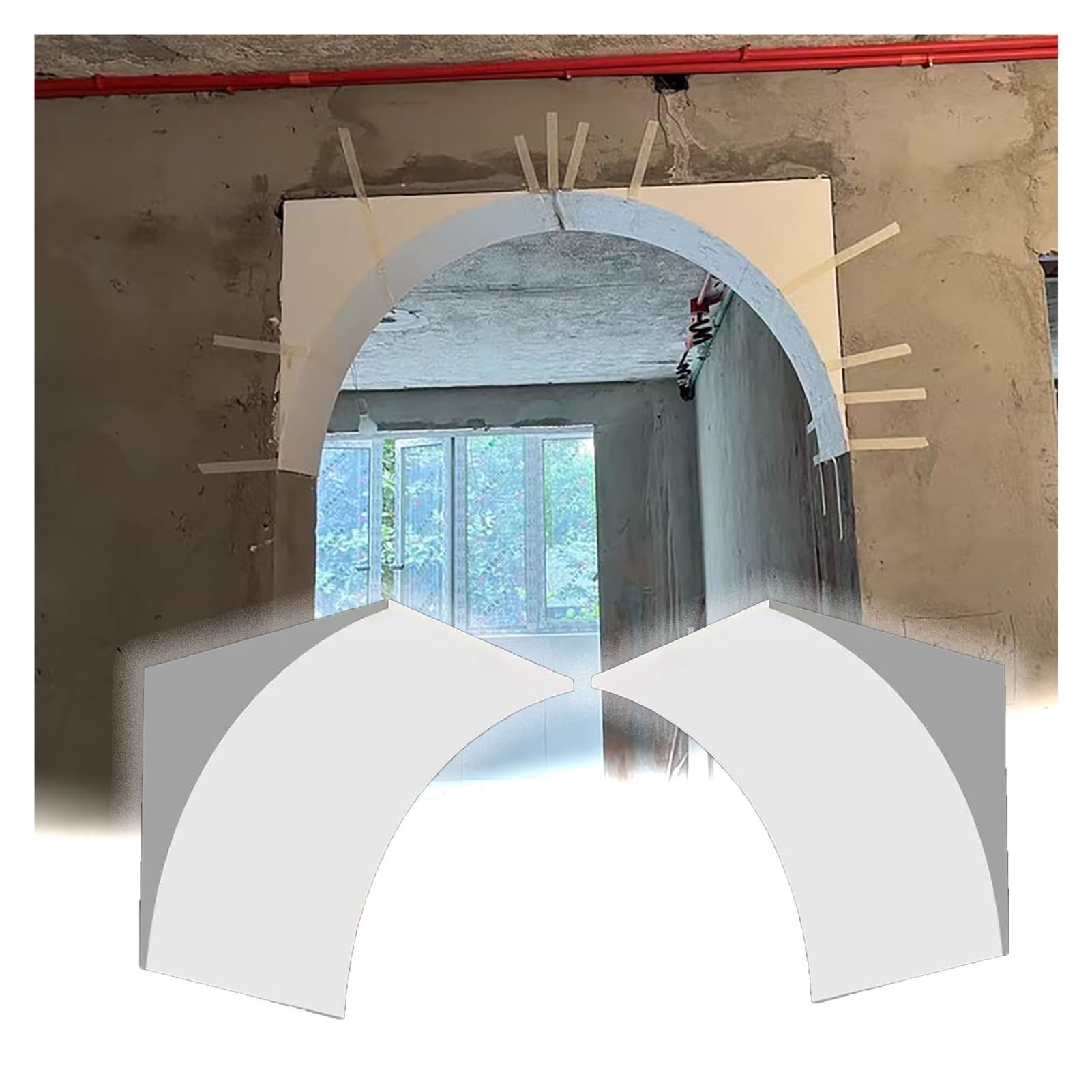 Moldura de semicírculo decorativa para transformar arcos de puertas de pasillo en casa