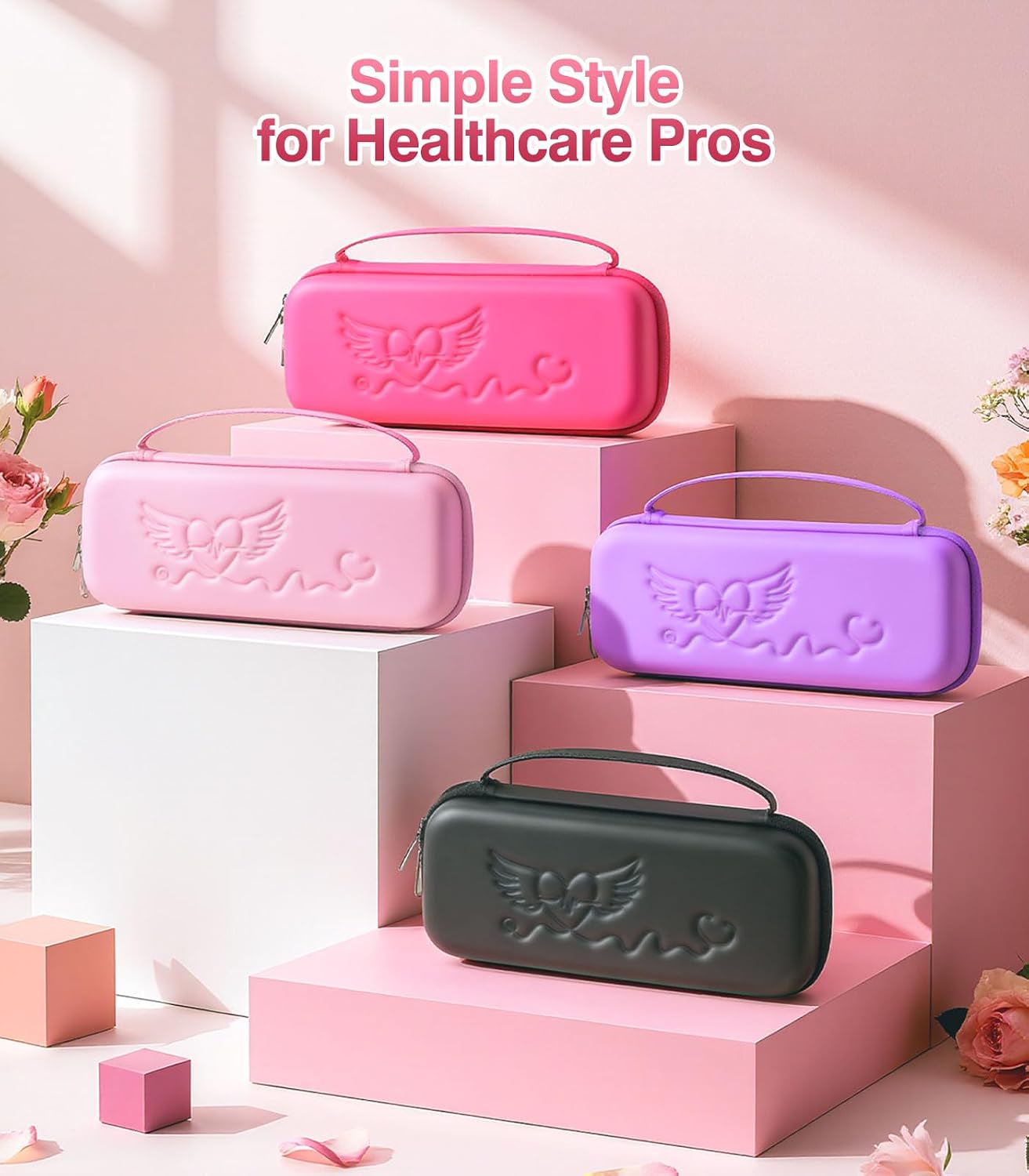 Glucoracy Stethoscope Case for 3M Littmann/ADC/Omron/MDF Stethoscope,Pink