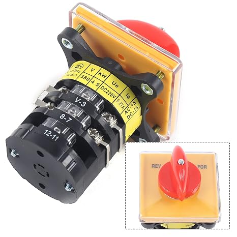 Milling Machine Part Forward Reverse 3 Phase Motor Mill Switch, Rotary Universal Changeover Switch Selector for Milling Machine, Milling Machine Speed Control Switch, 64 * 64 * 61mm