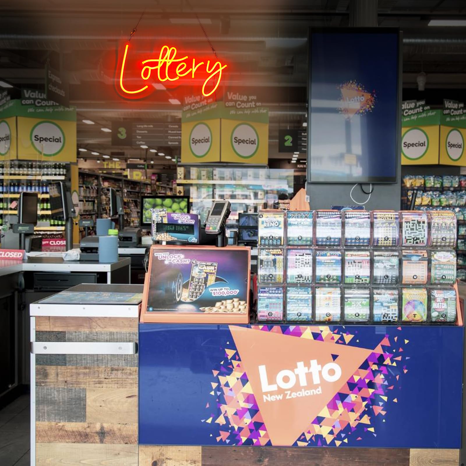 KANAYA 16inch Lottery Led Neon Light Sign USB Powered, for Station