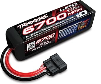 Batterie LIPO Traxxas 6700mAh 14.8V 4S 25C - Connecteur Traxxas ID | Pour Modélisme RC