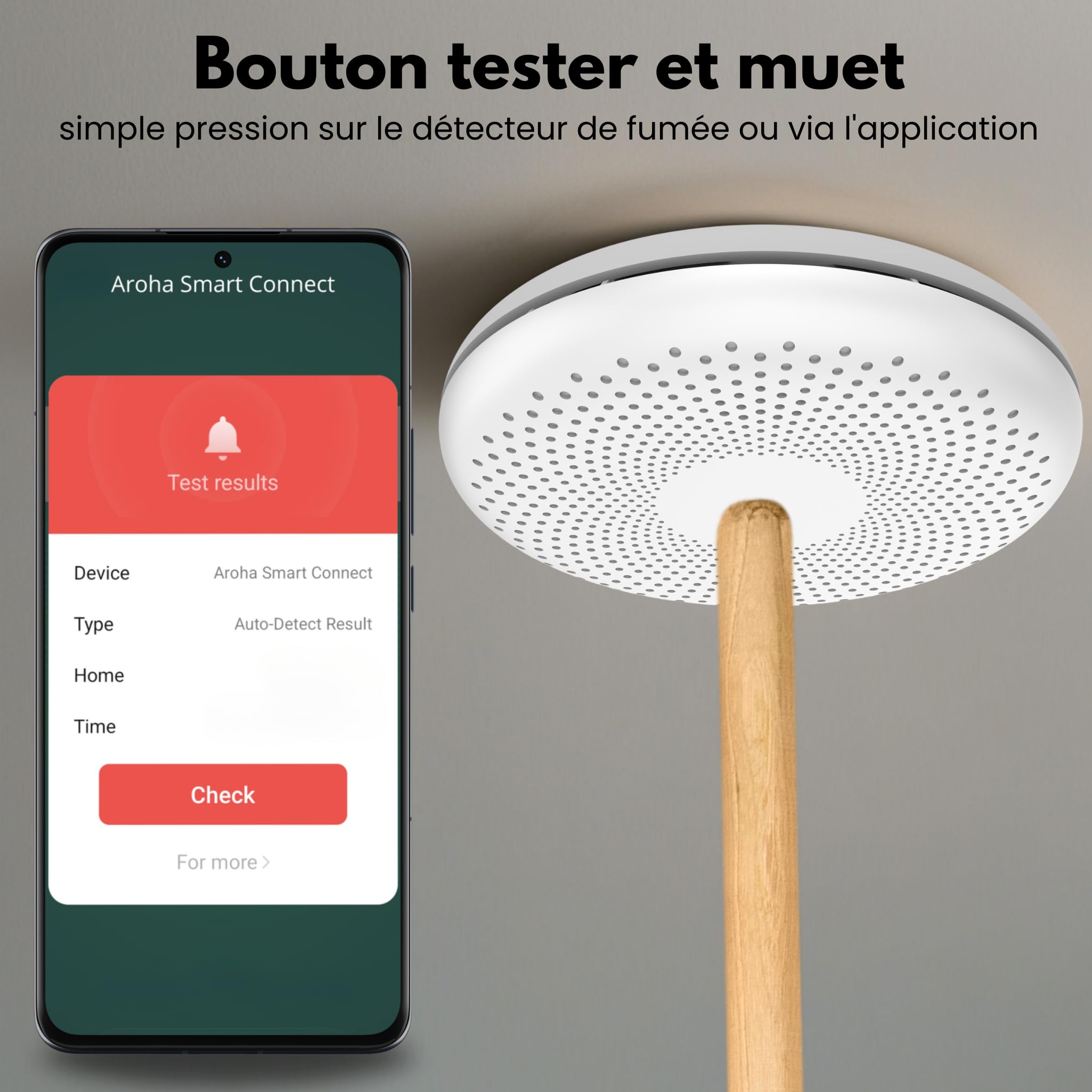 Aroha Smart Connect Détecteur Combiné avec Fumée & Monoxyde de Carbone Connecte - Batterie 10 Ans - Alarme Incendie & CO, Tuya, Smartlife - 3 pièces
