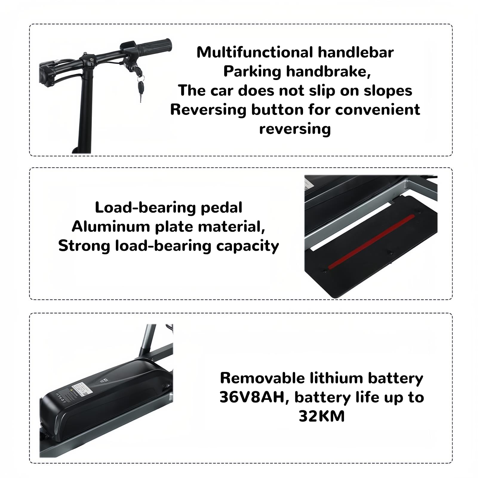 Scooter per Anziani, Scooter Elettrico Pieghevole, Scooter per Disabili A 4 Ruote, Telaio in Lega di Alluminio, con Sedile E Cestino, Carico Massimo 120 Kg/265 Libbre