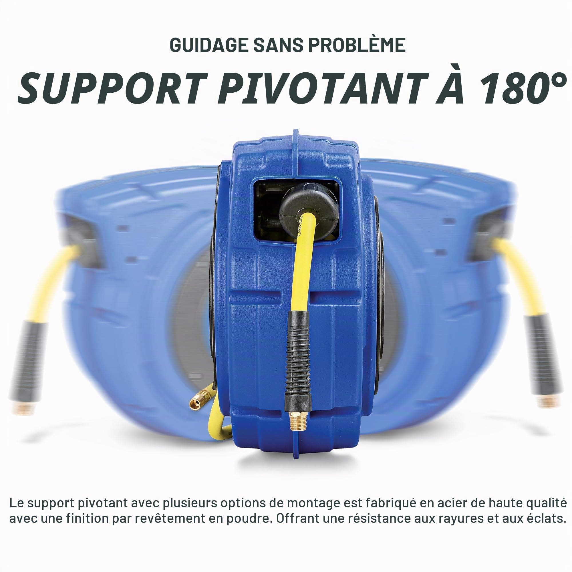 Goodyear rétractable compresseur d'air/eau dévidoir, max. 300psi (3/8" x 65 ft) hybride polymère flexible