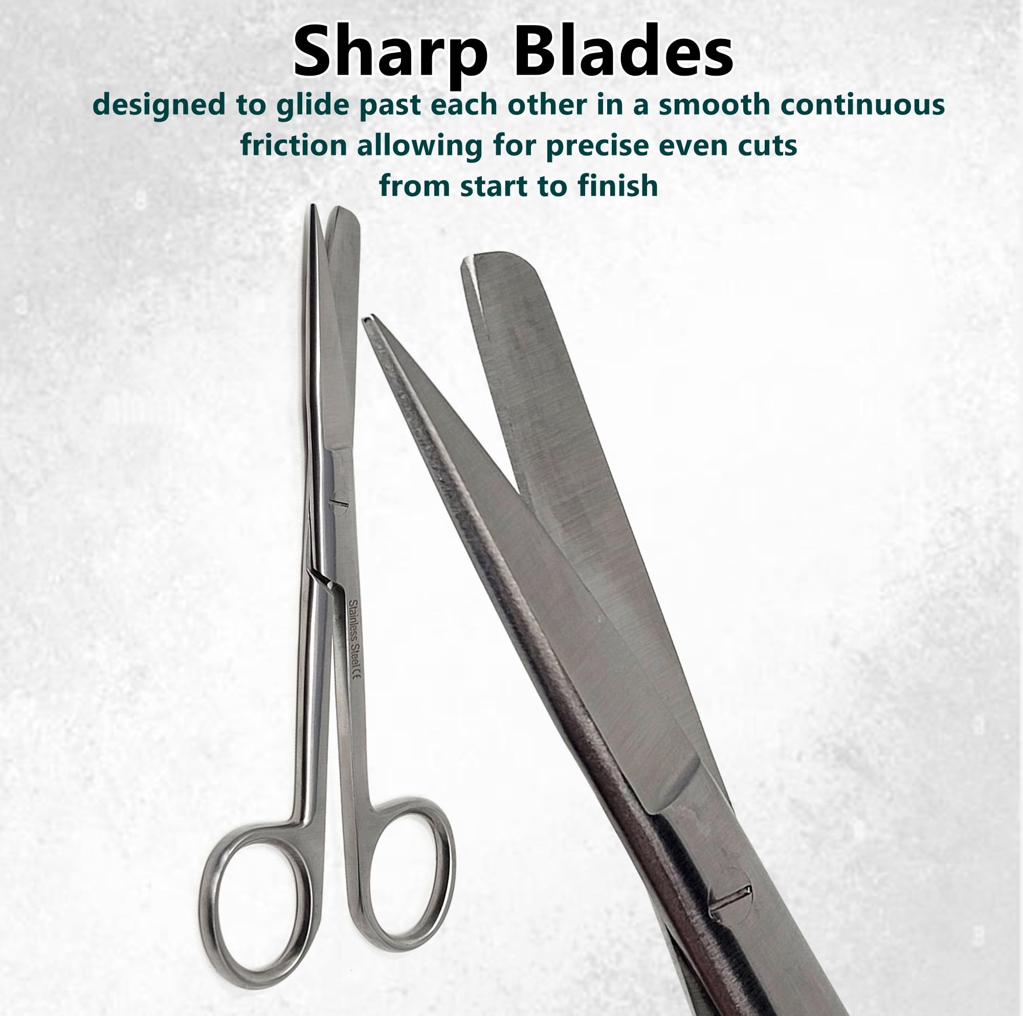 HIGH Grade PACIFATED Stainless Steel Dissecting Operating Scissors 5.5" Sharp Blunt Straight (HTI BRAND) — Amazon image 2