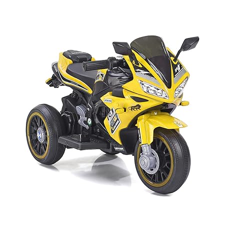 StarAndDaisy Brand : Children 3 Wheels Cool Lights Battery Operated Racing Drive Ride On Motor Bike (LFB-R13M_Yellow)