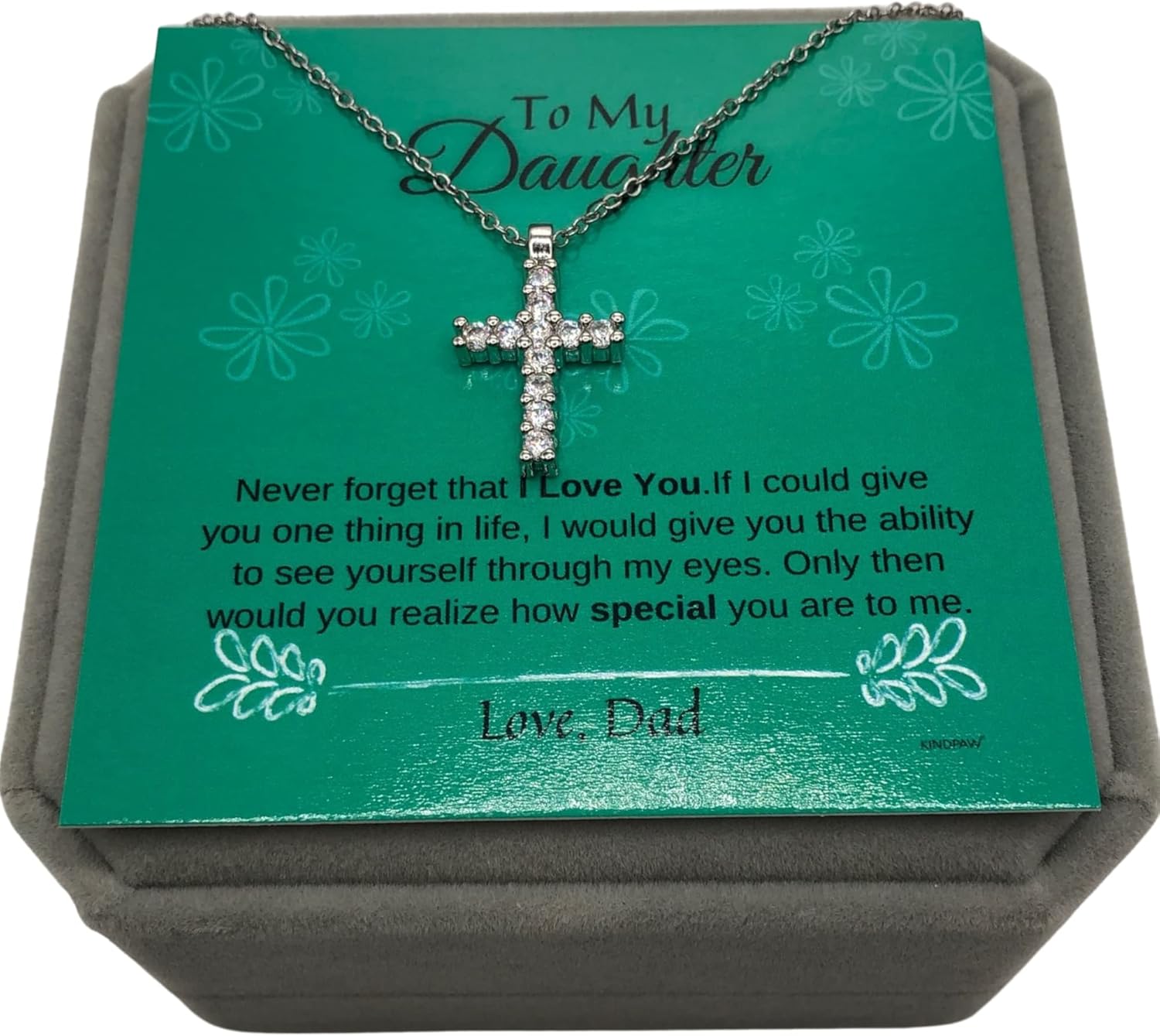 Cross Necklace For Girls – Cute Cross Pendant Necklace For Kids, Teen Daughter From Dad Or Mom