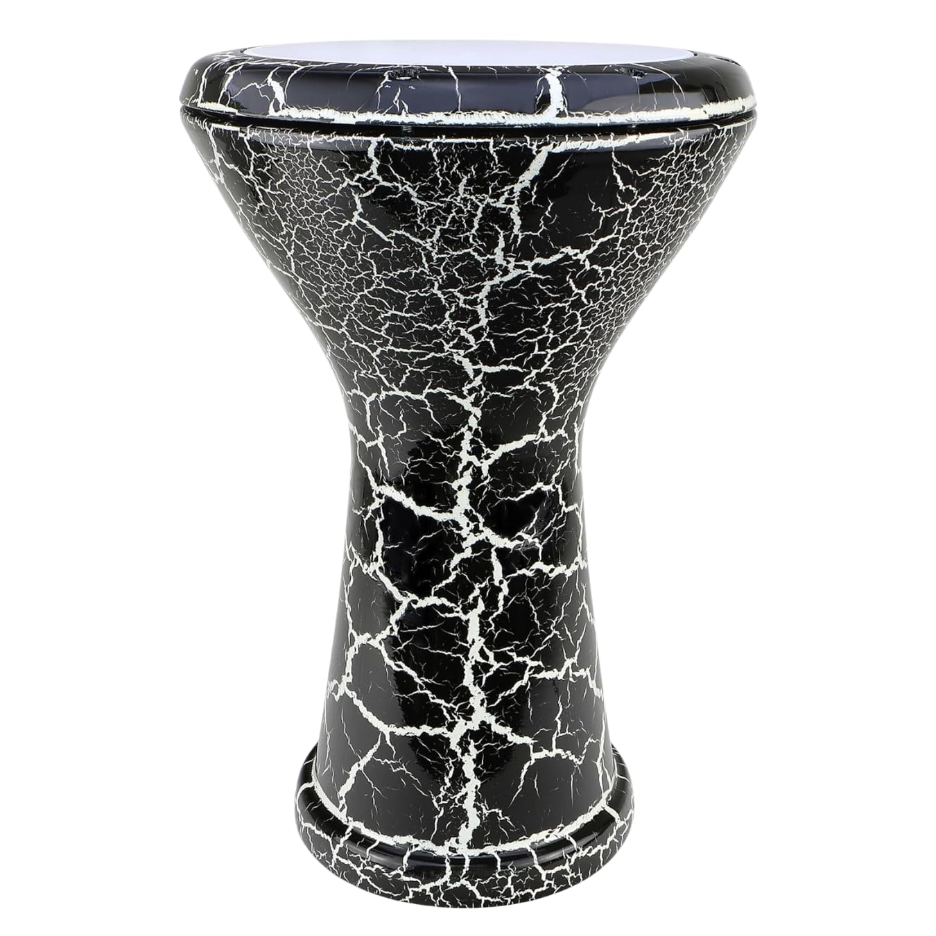 Turkish Oriental Professional Solo Aluminum Darbuka - Handmade, Cracked Paint Effect, Distressed Lacquer Design, Gift-Worthy (11"x11"x17.3", 4.85 lbs) - Doumbeks-Darbukas