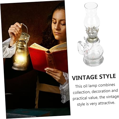 Miniatura 3 de ARTIBETTER Lámparas de aceite vintage, lámparas de queroseno de vidrio, luz retro de queroseno, linterna de aceite antigua, linterna de aceite