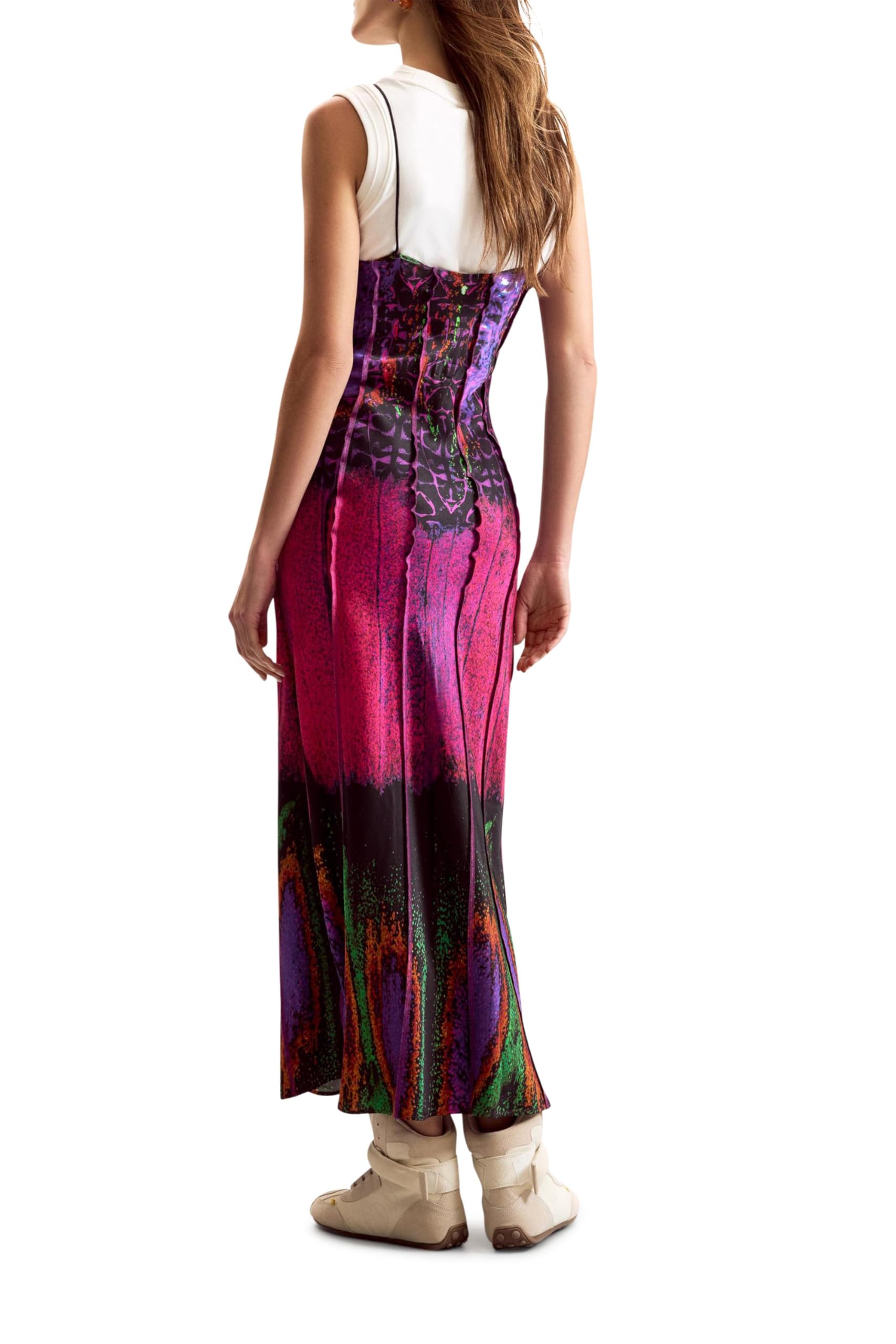Desigual Vestido sin Mangas de la colección Mujer, Rosa Oscuro, XL