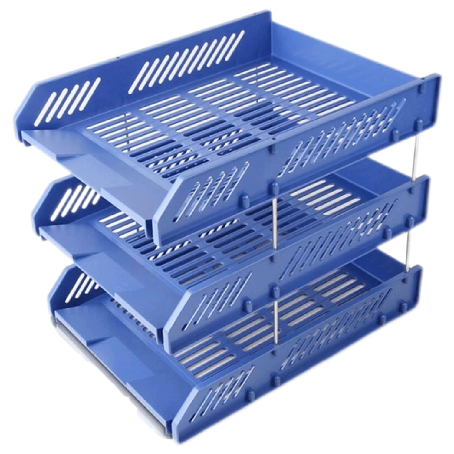 J9V4G6S3B5 Desktop File Rack File Tray Desktop Item Storage Rack Frame Data Sorting Supplies Office Archive(Blue)
