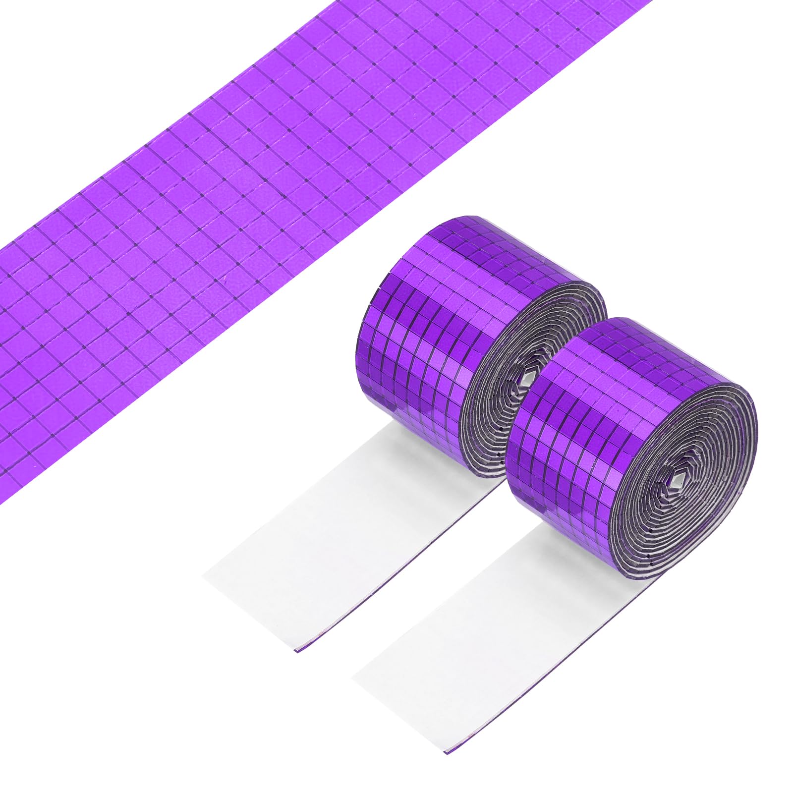 PATIKIL 5x5mm Self Adhesive Mirrors Mosaic Tiles, 6400 Pcs Square Mini Glass Mosaic Disco Tile Sticker for DIY Craft Disco Ball Party Decoration, Purple