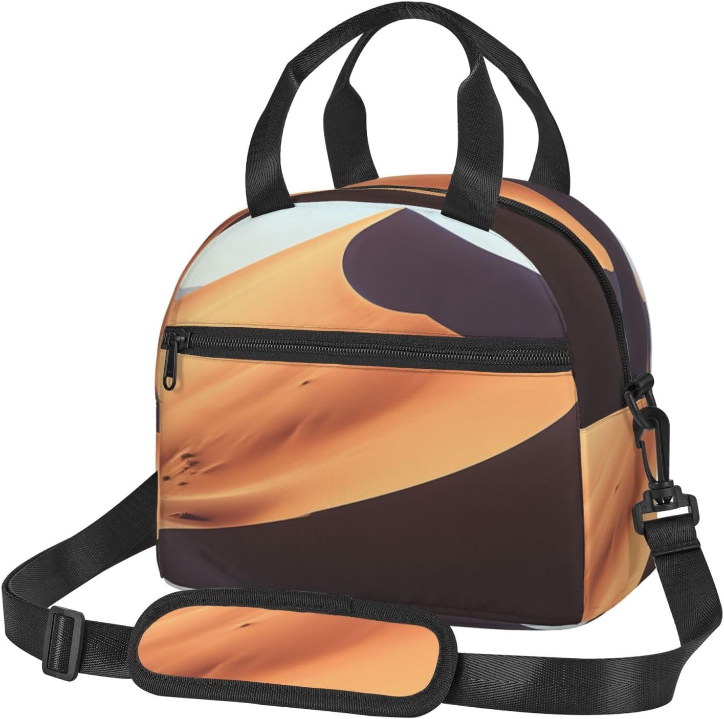 Sand Dunes Print Reusable Lunch Bag Insulated Lunch Boxes for Office Work Picnic Tote Bag Adjustable