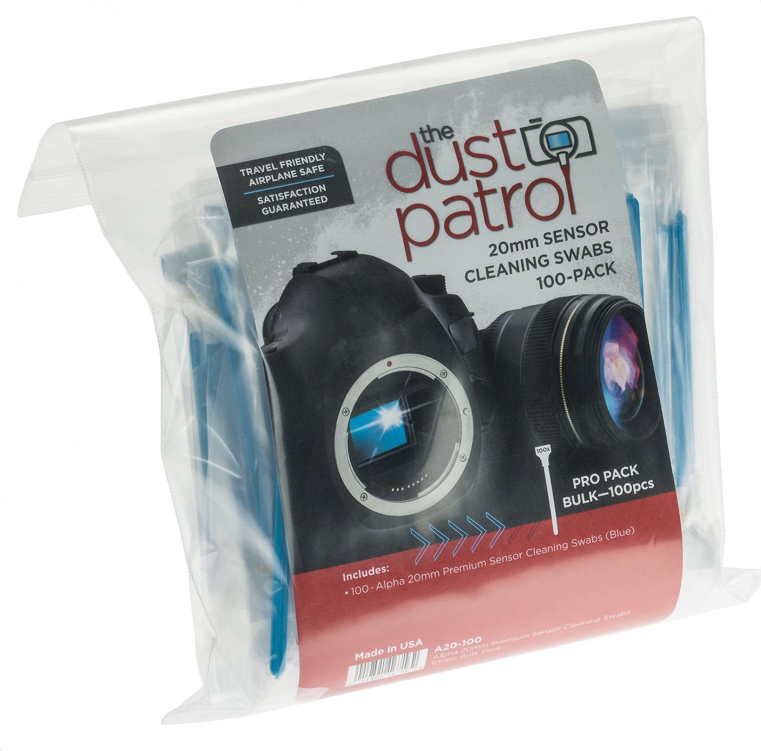 The Dust PatrolAlpha 20mm Sensor Cleaning Swabs (100 Bulk pk) (Blue)