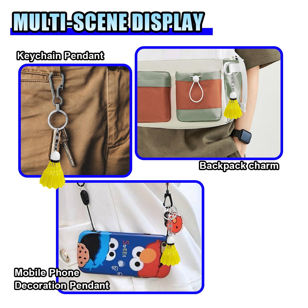 Mini Badminton Car Key Chain Personalized Auto Key Fob Keychain Holder Key Ring Decoration Accessories for Women Men — view 6