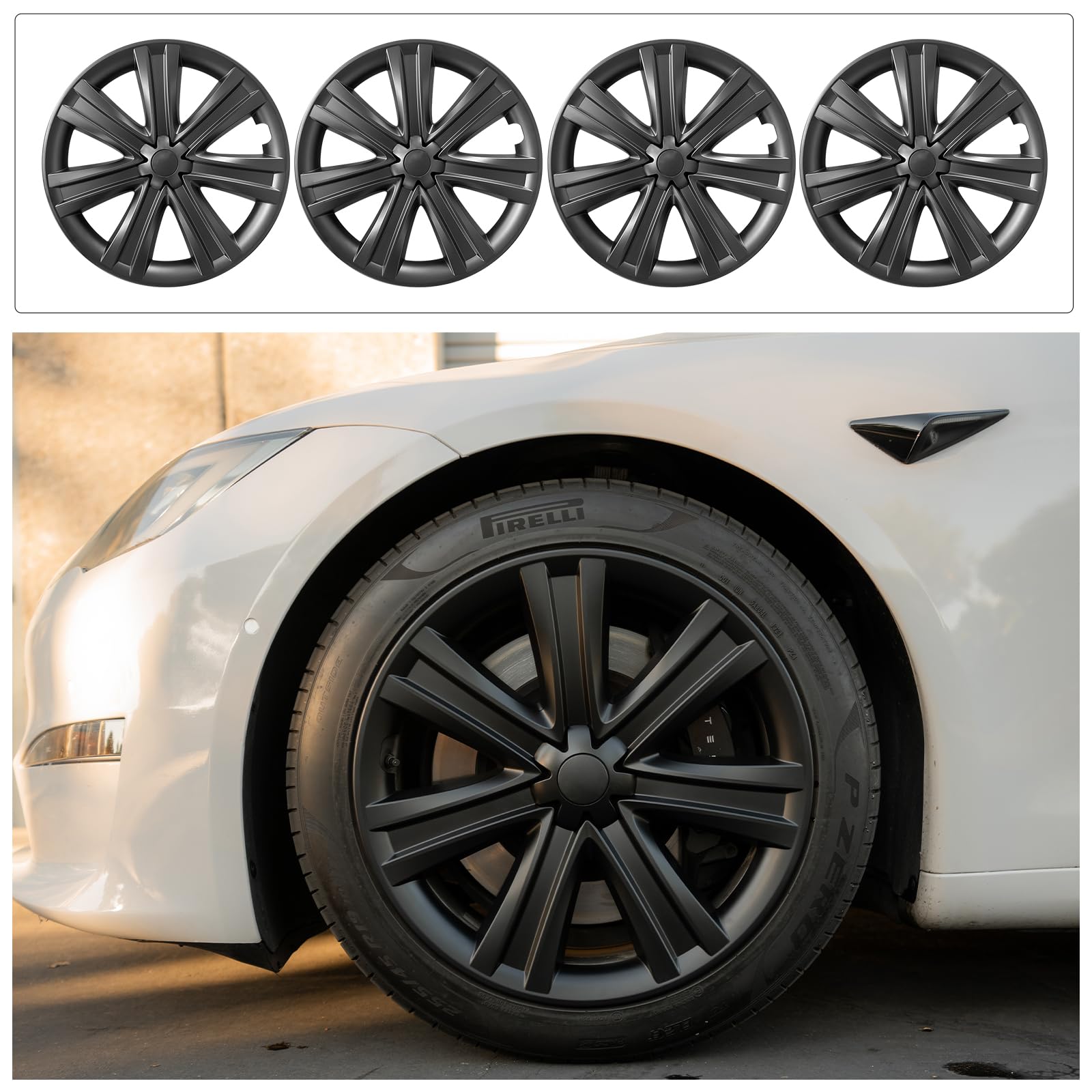 Model Y (2020-2024) Model S(2022-2024) Wheel Cover for Tesla 4PCS 19 Inch Arachnid Style Replacement Hub Caps ABS Car Accessories