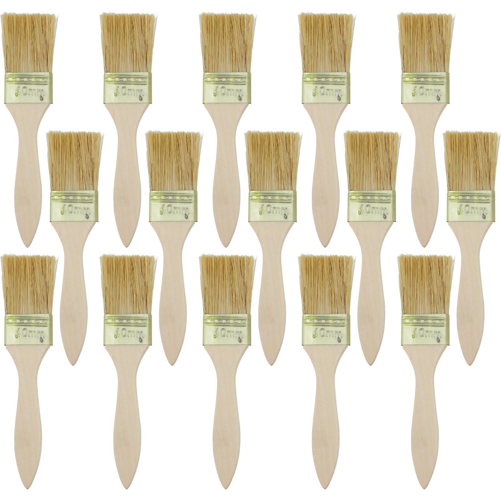 NAMYEUT Juego de 15 pinceles para barniz, 3,6 cm, mango de madera, pincel de calidad para manualidades, pintura de pared, pintura de muebles, juego de pinceles