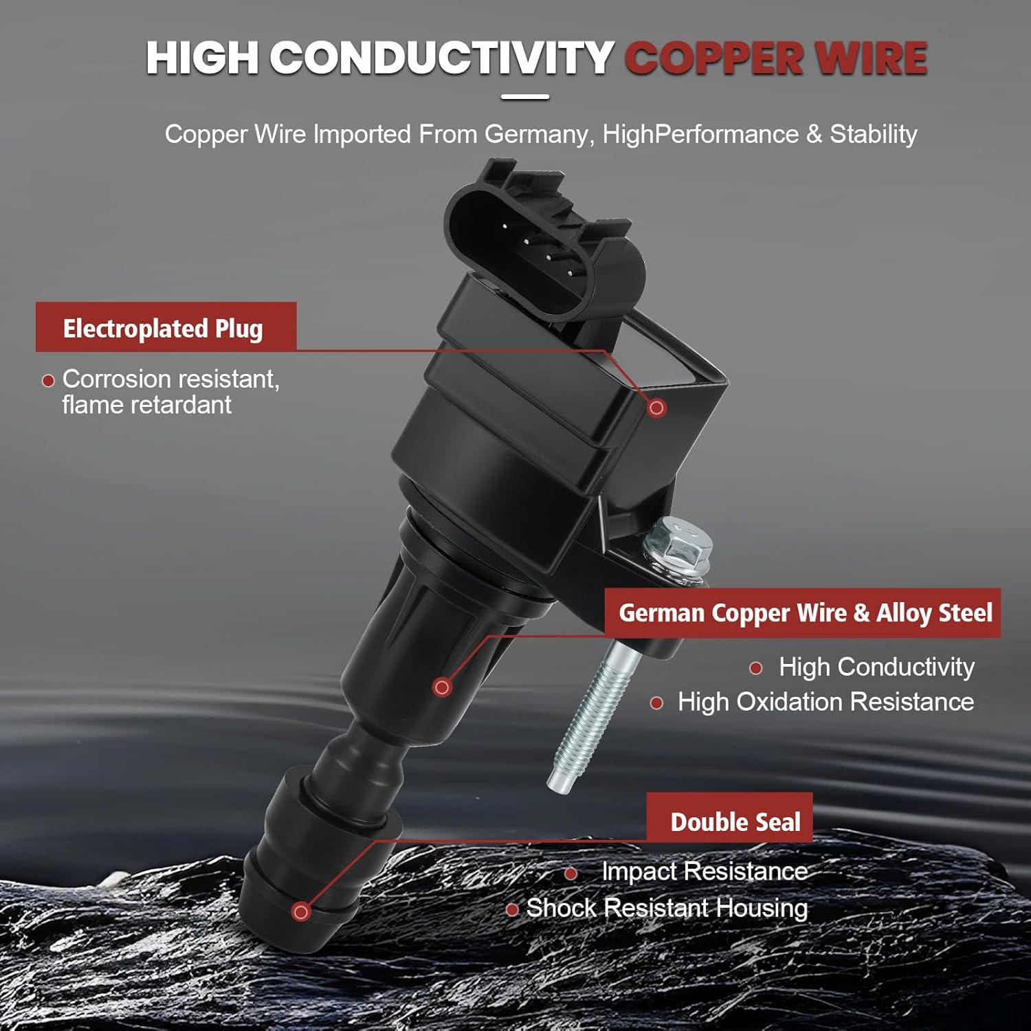 UF491 Ignition Coil Pack and Iridium Spark Plugs Set of 4 Compatible with Chevy HHR Cobalt Equinox Malibu GMC Terrain Buick Regal Saturn Pontiac Saab 2005-2017 Replaces#UF645,5C1609,XP5263