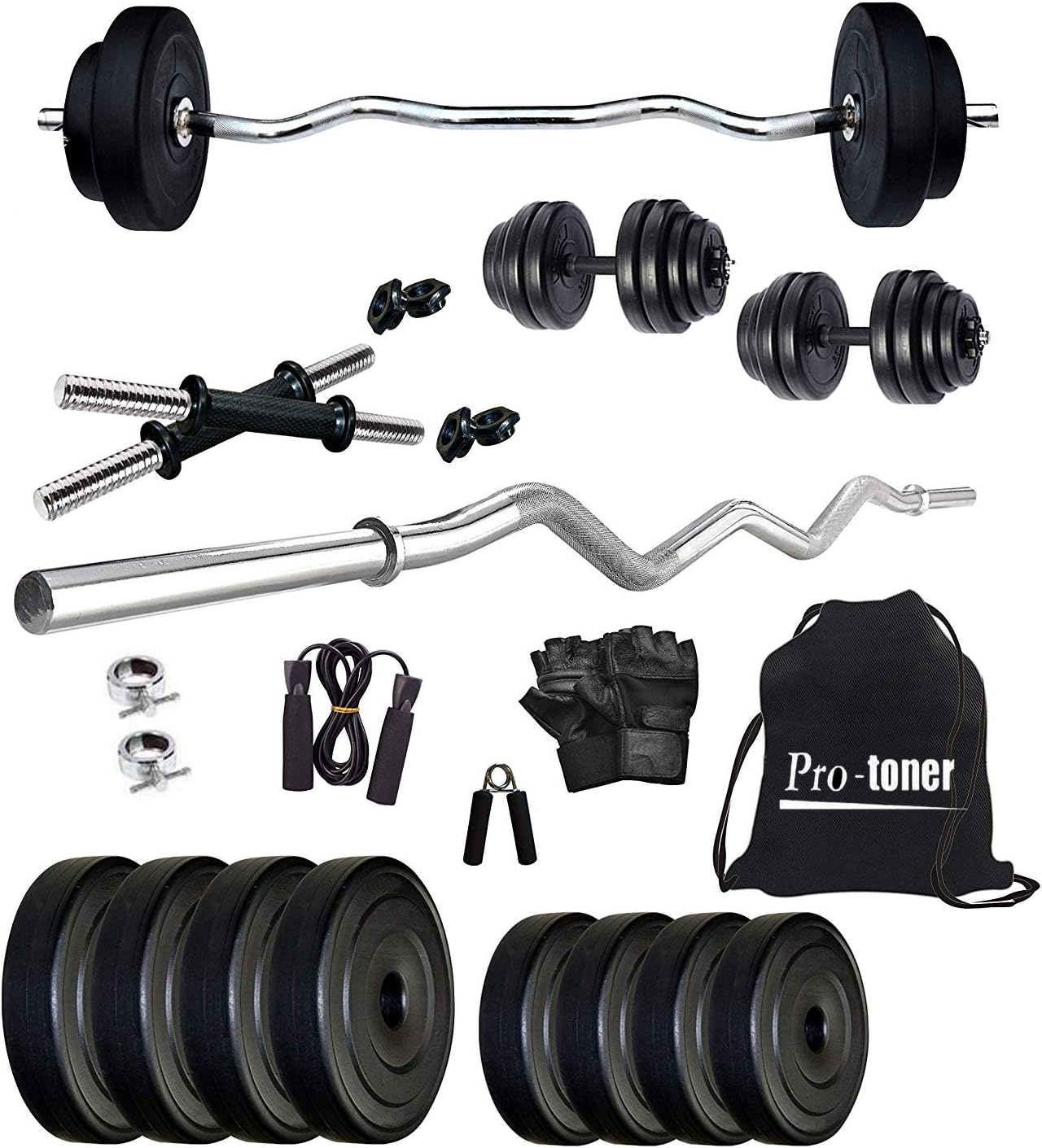 Protoner 16Kg PVC Combo Home Gym Package