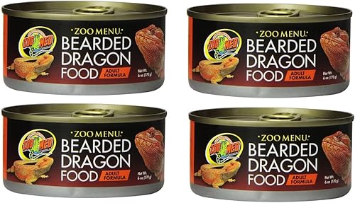 Zoo Med Fórmula natural de dragón barbudo para adultos, enlatado de 6 onzas, paquete de 4