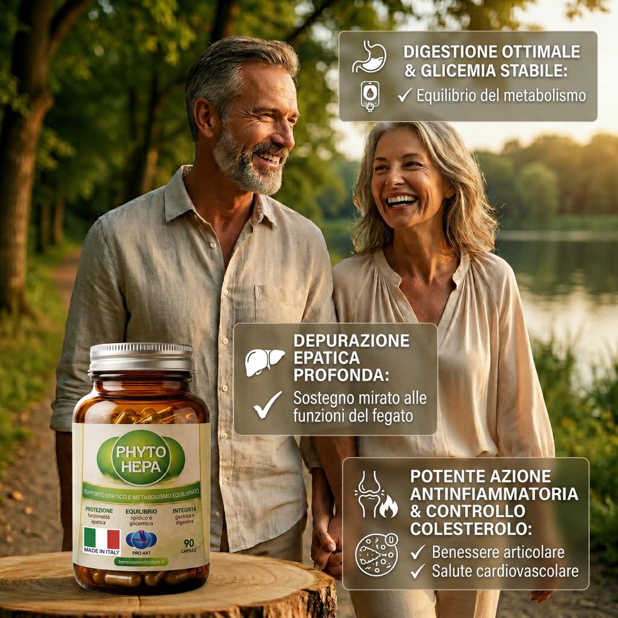 PRO ART Phyto Hepa Berberina e Cardo Mariano Integratore Fegato con Supporto Glicemia e Colesterolo, Nuova Formula con 9 Principi Attivi ad Alta Biodisponibilità Made in Italy