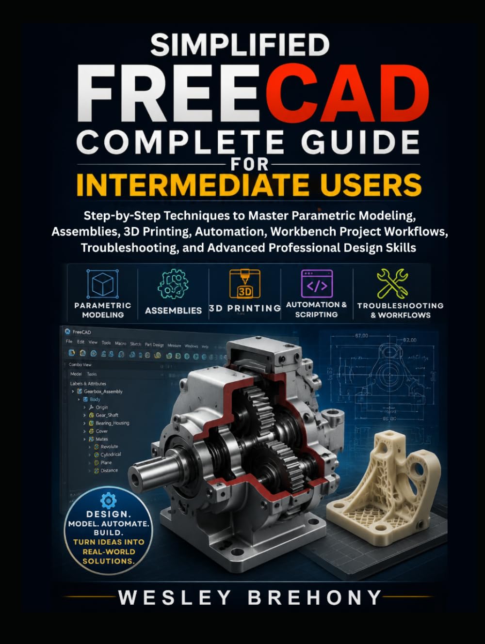 Simplified FreeCAD Complete Guide for Intermediate Users: Step-by-Step Techniques to Master Parametric Modeling, Assemblies, 3D Printing, Automation, ... Design Skills (Simplified Manual Guides)