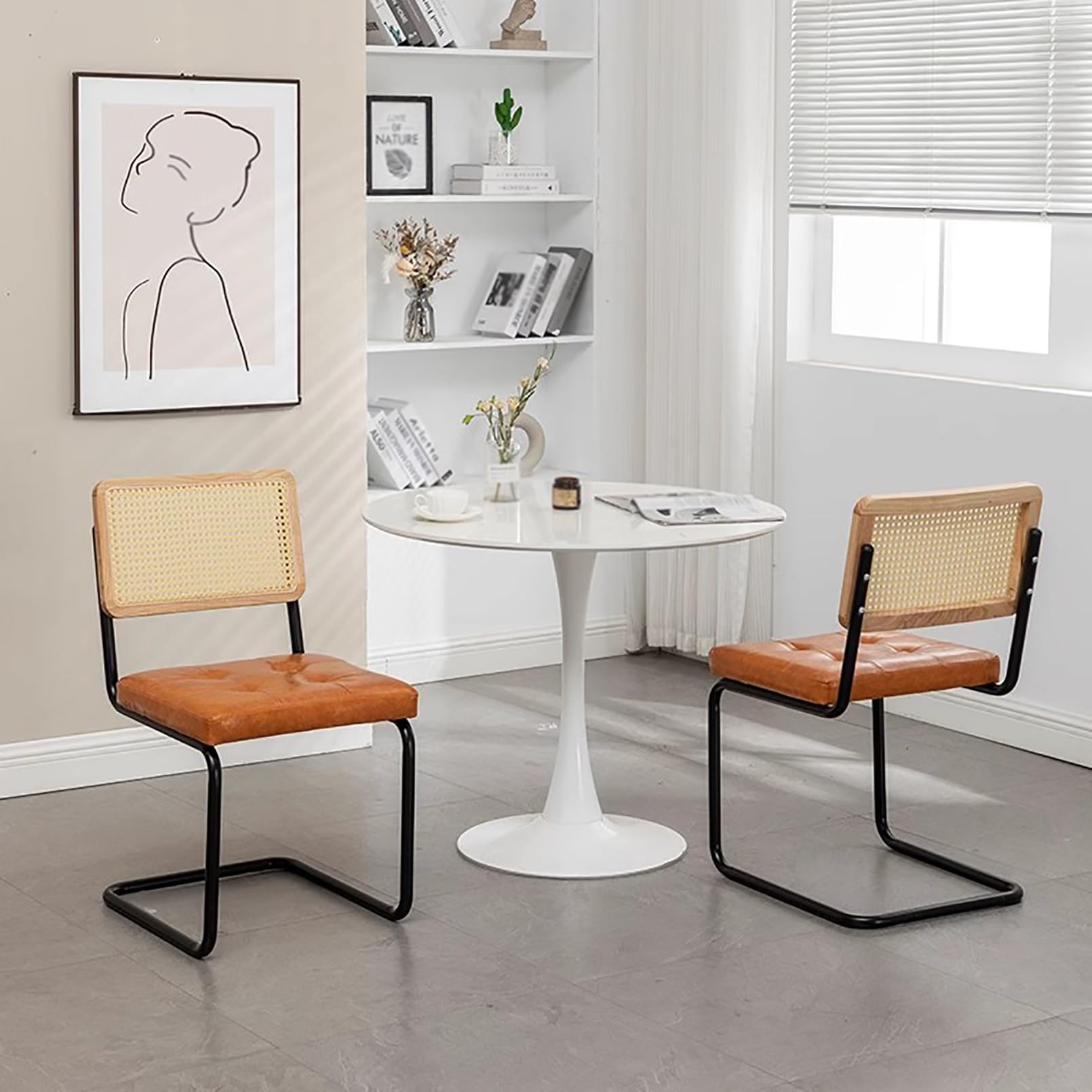 Amazon｜ラタンダイニングチェア 1脚、ラタン製背もたれ付き屋内