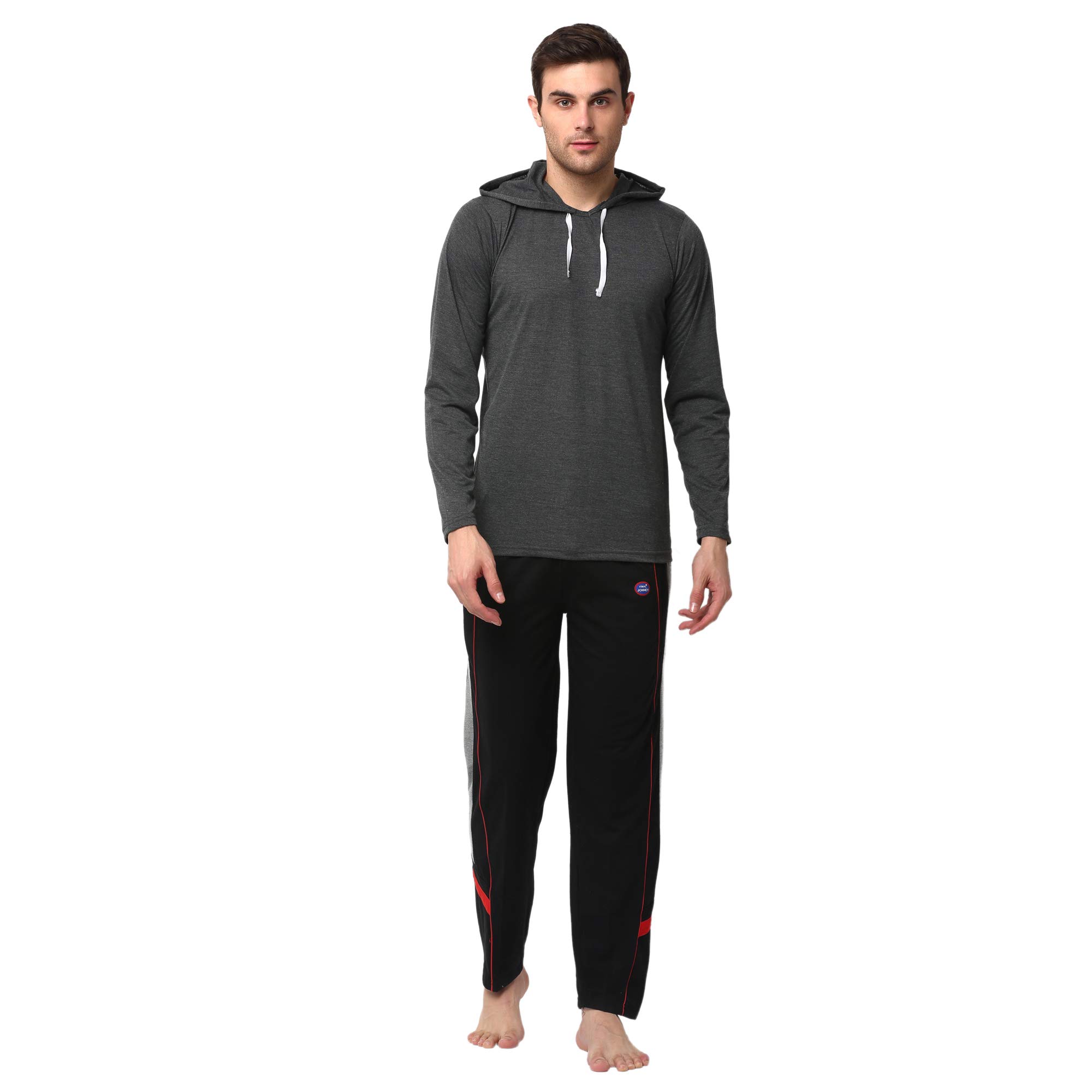Cotton Blend Night Suit Pajama Set for Men with Hodded Full Sleeve T-Shirt and Track Pant-VJ-MNS-TTP-GROUP17-image-31