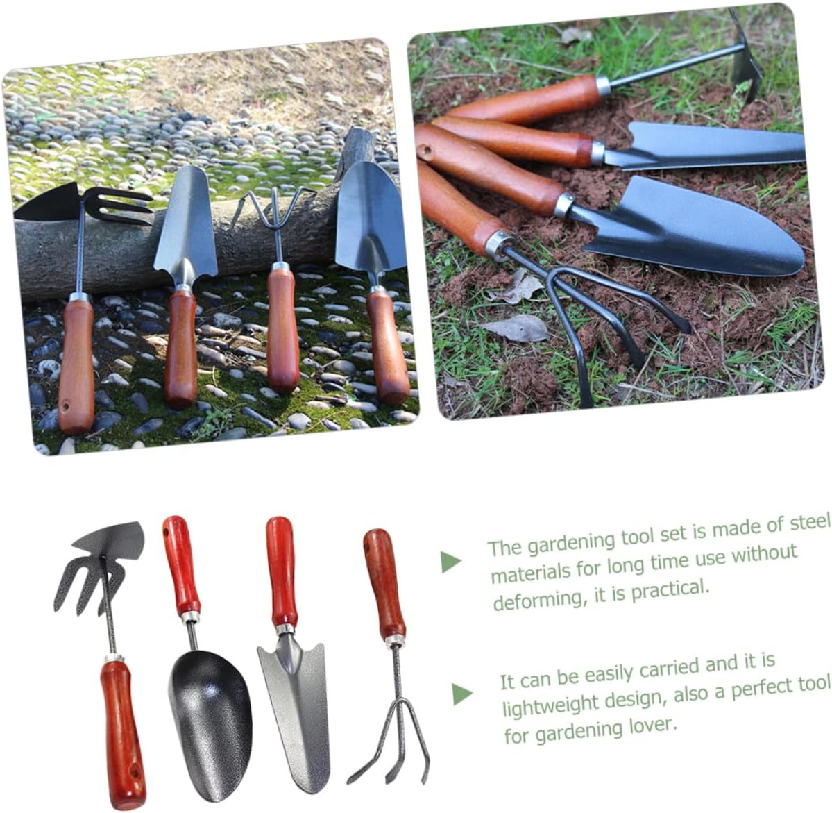 Mini Garden Tool for Planting and Weeding Small Steel Shovel Narrow Spade Hand Rake and Dual-Purpose Hoe for Soil Loosening Lightweight Gardening Tools Gift for Gardeners Men image 5