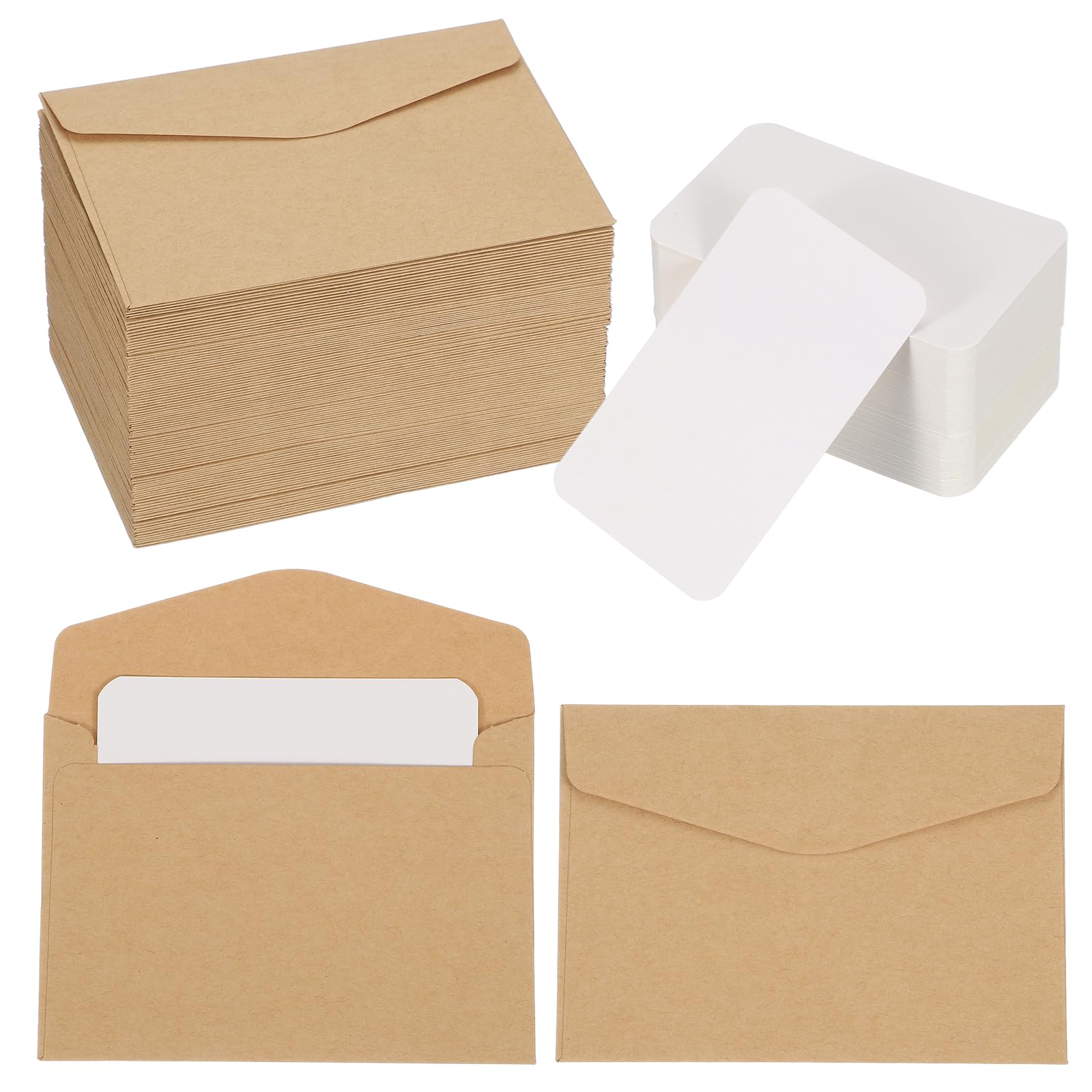PATIKIL 200 Set Mini Buste Con Cartoncini Bianchi 4.5x3.2" Cartoncini Vuoti