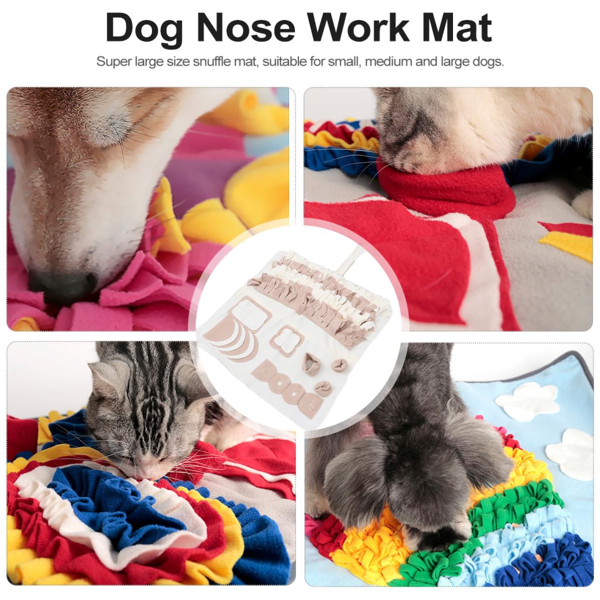 Schnüffelmatte für Hunde mit Slow Food Training, Plüsch, Beige
