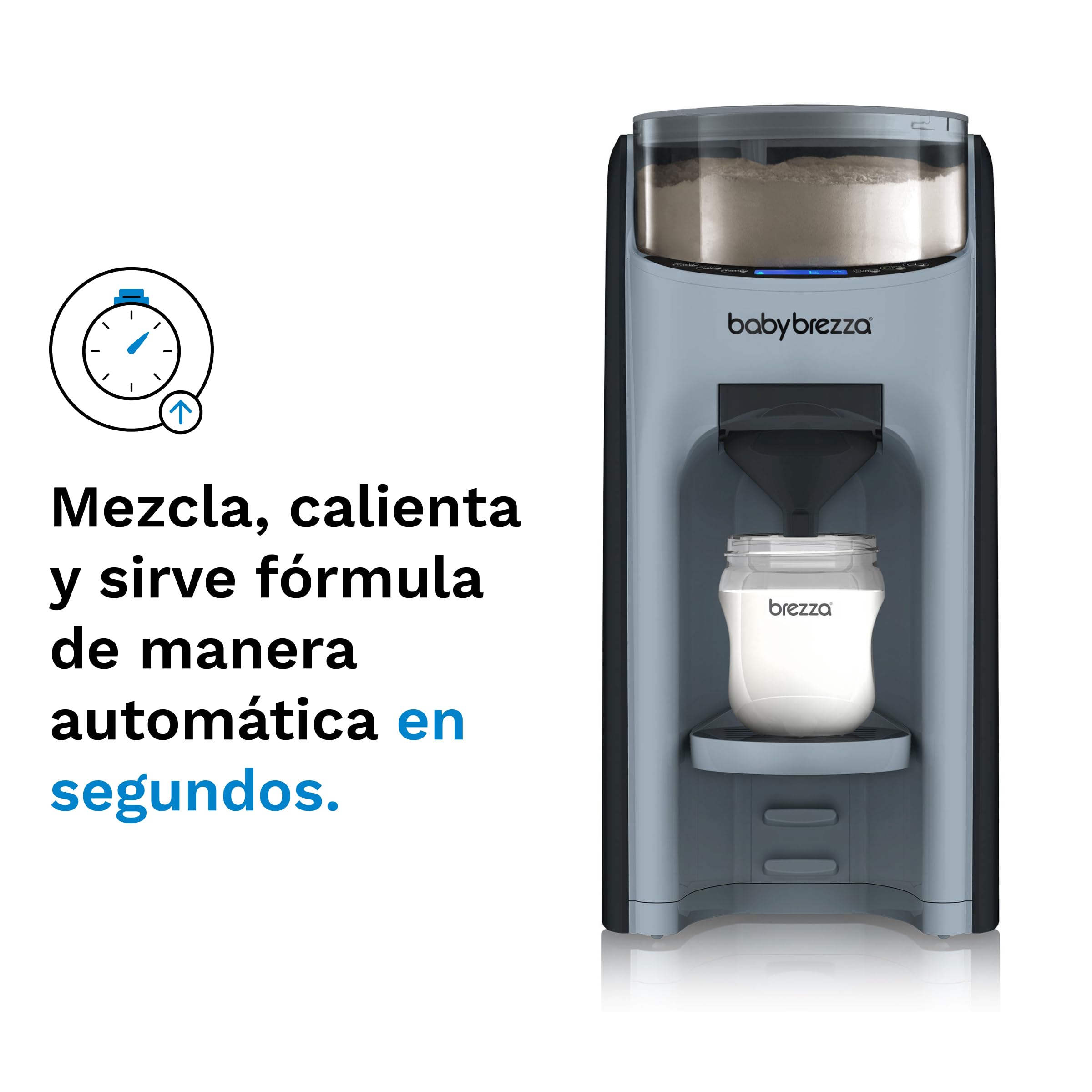 Baby Brezza - Formula Pro Advanced (Preparador de Biberones y Dispensador de Fórmula) - Automático - Dosifica Y Mezcla Agua Caliente Y Leche En Polvo Con Sólo Pulsar Un Botón (Slate)