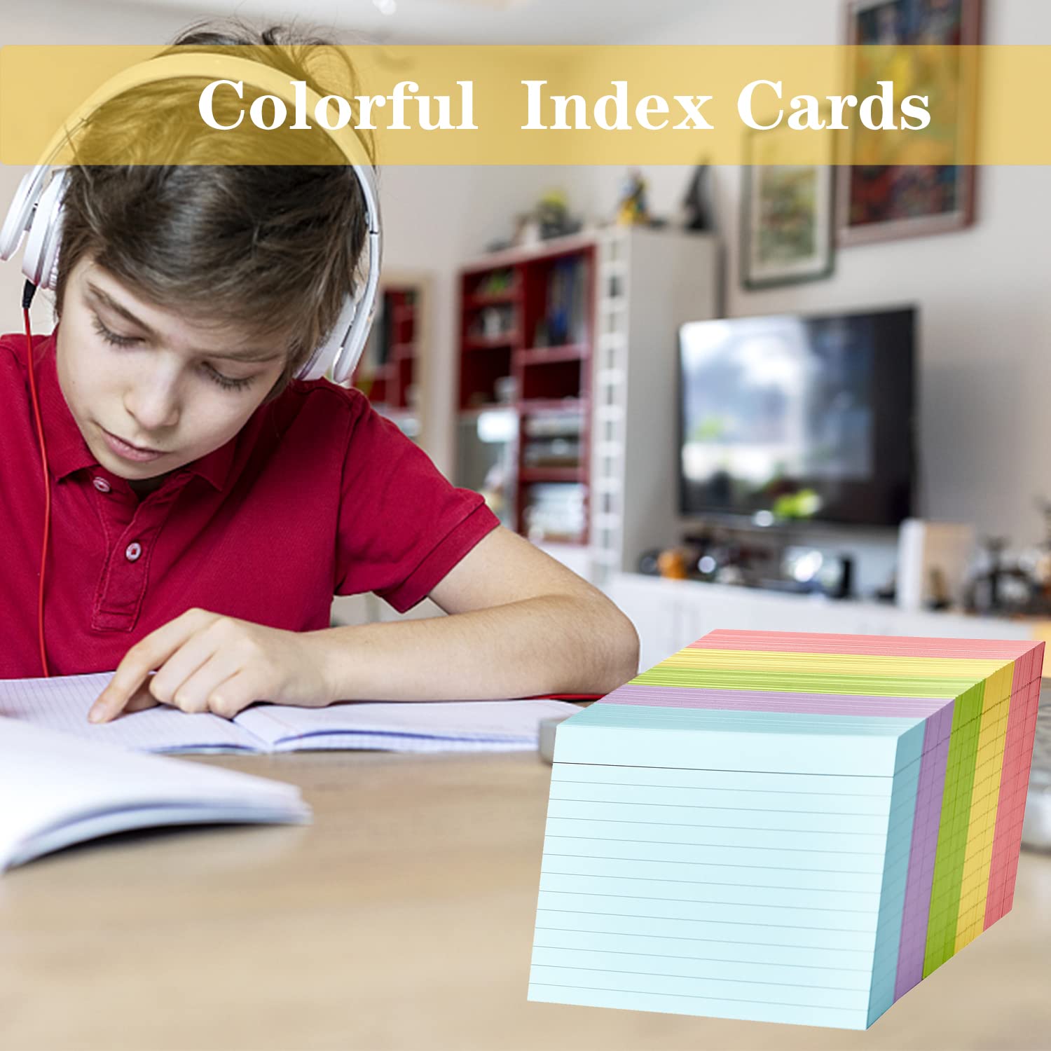 Lot de 500 feuilles de cartes de révision, cartes flash A6