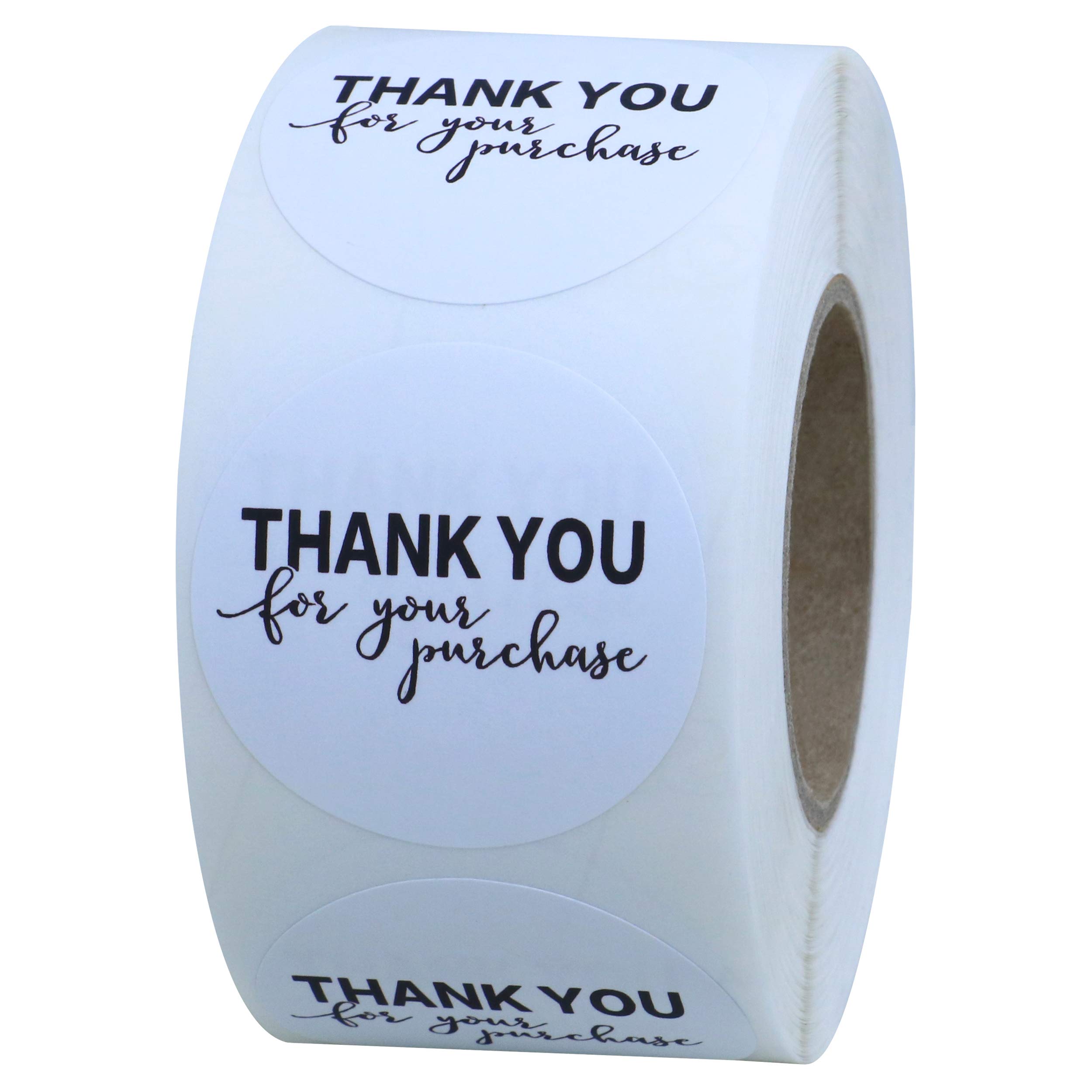 Hylabelest Thank You for Your Purchase Stickers 1.5" Round White Business Labels (White)