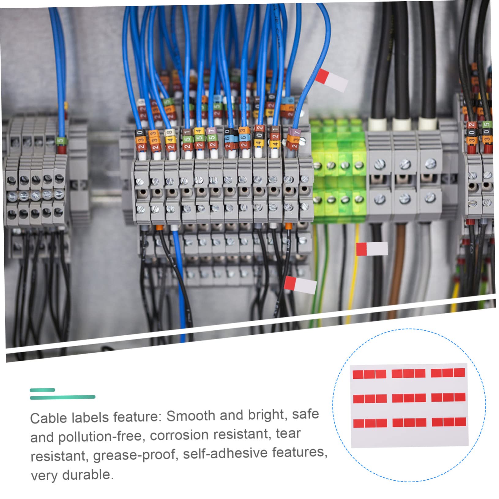 SHINEOFI 15pezzi Etichette Autoadesive Per Cavi Da Resistente Allo Strappo Per Identificazione e Suddivisione Cavi Adatte Per Uso Ed Esterno Facile Applicazione e Rimozione Design Pratico