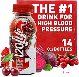 120/Life Blood Pressure Support, Beet Root Juice, Pomegranate Extract, Cranberry Juice, Tart Cherry, Hibiscus, and Magnesium (8 Fl Oz, Pack of 14) - Gluten-Free & Vegan