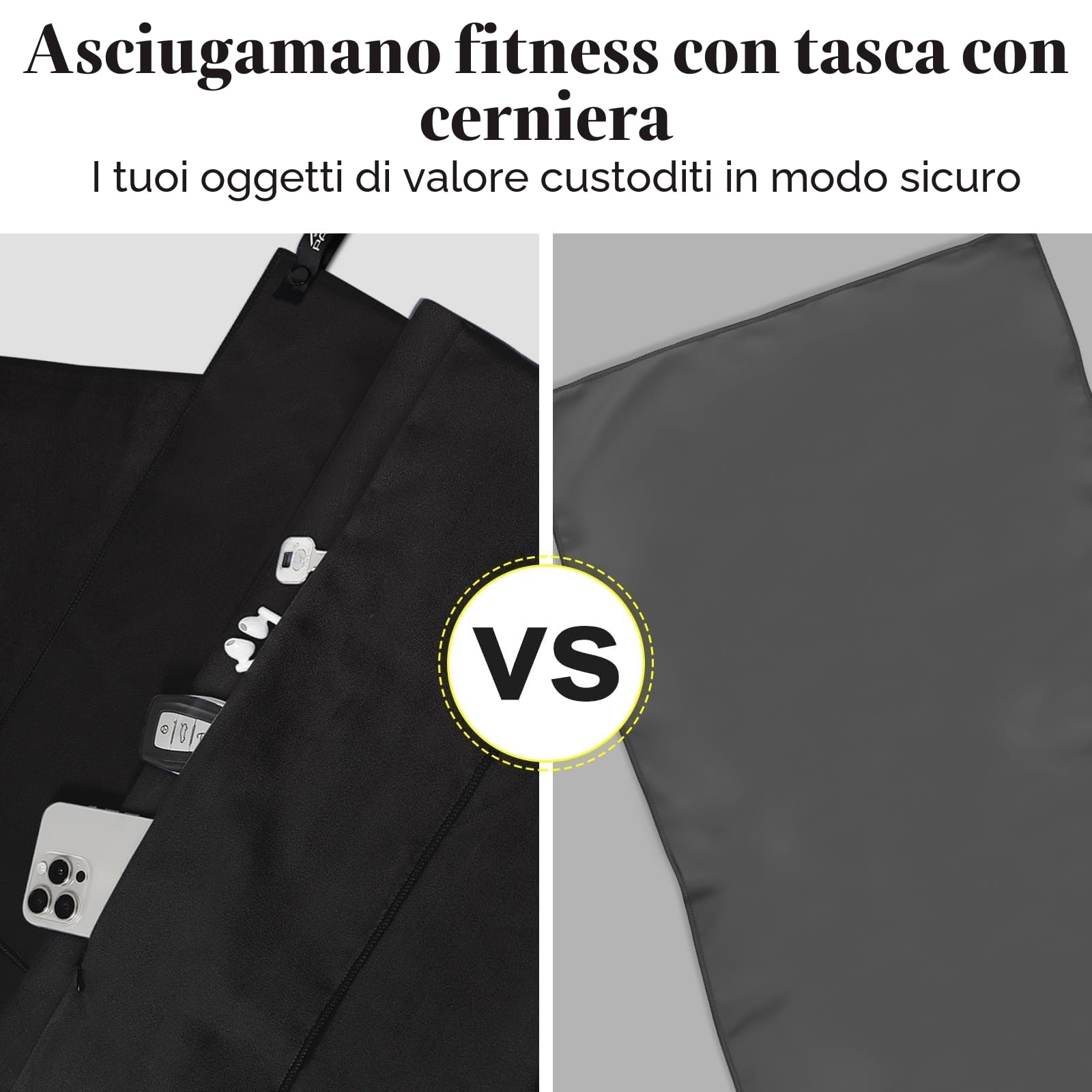Pameil 2 Pezzi Asciugamano Palestra, Telo Microfibra Assorbente e Leggero per Spiaggia, Bagno e Viaggio